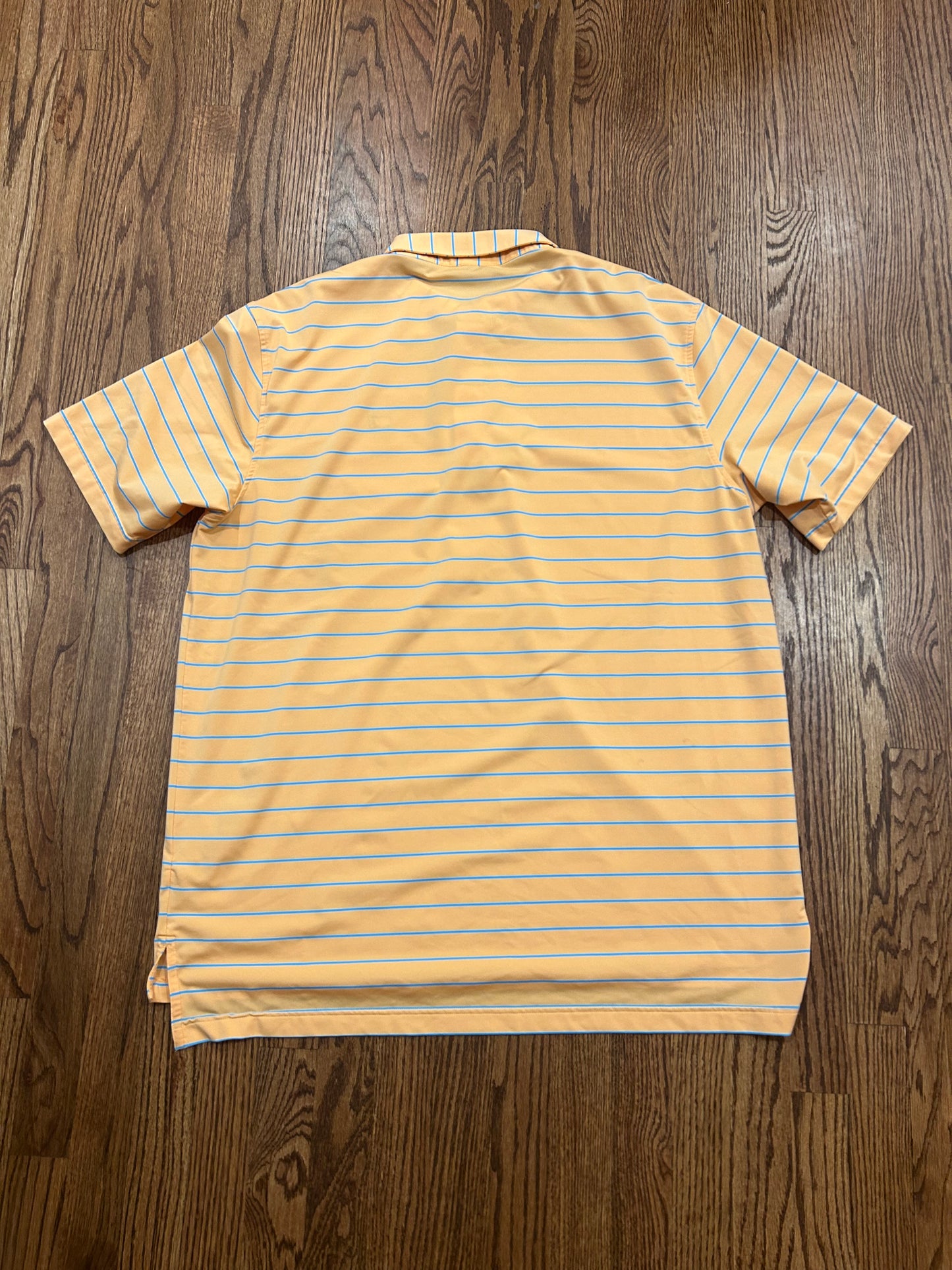 Men’s Large Masters Peter Millar Orange Striped Polo