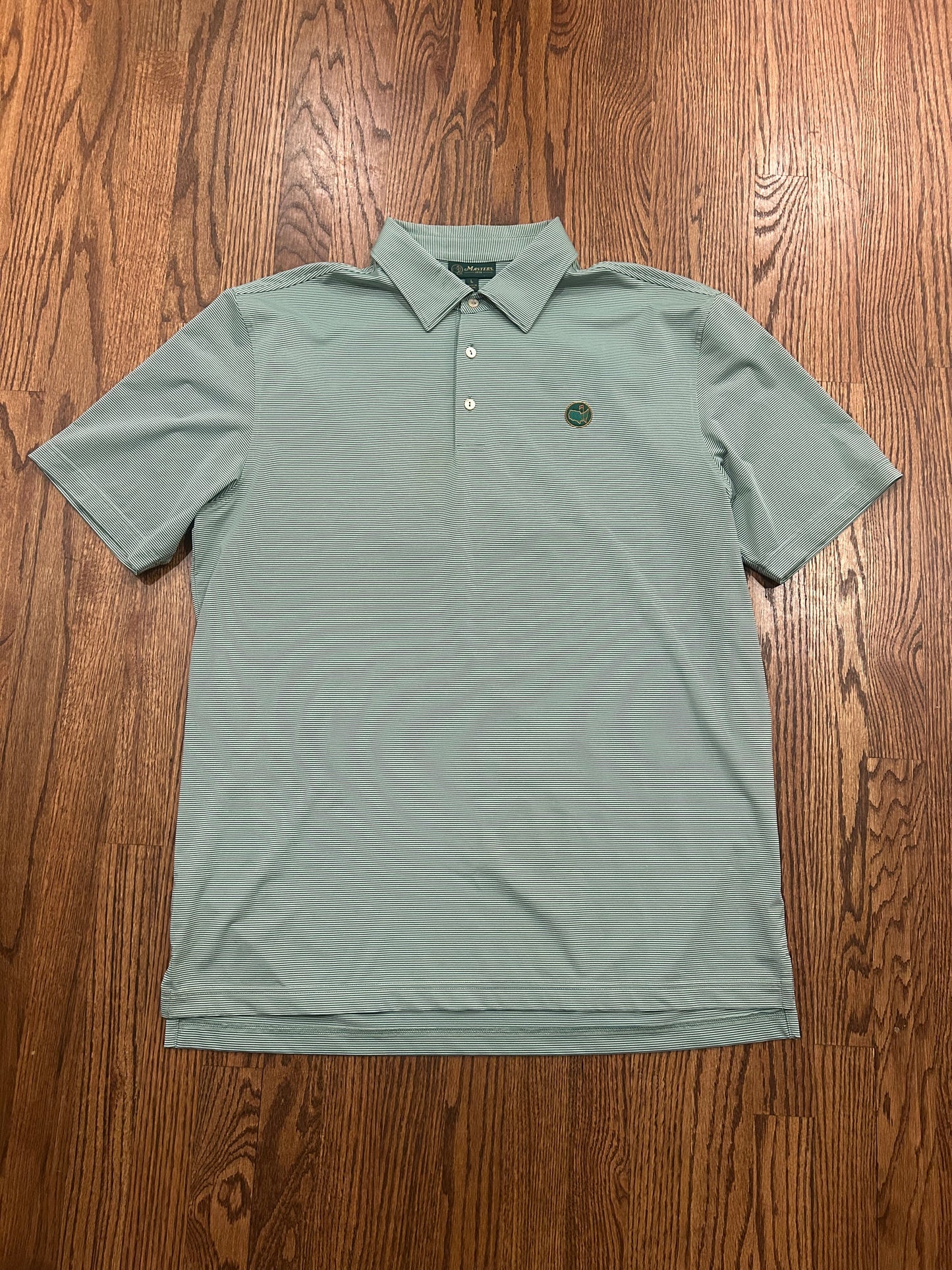 Men’s Large Masters 1934 Berckmans Place Green Striped Golf Polo