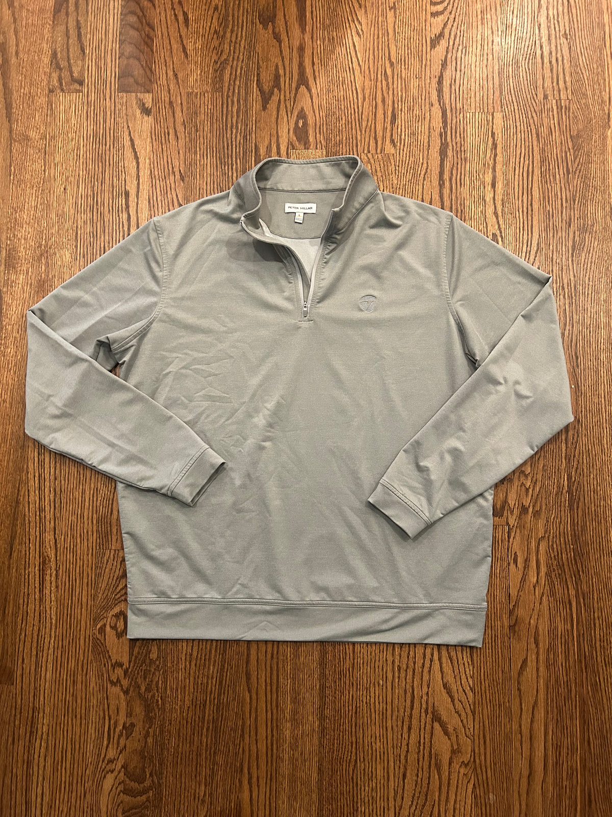 Peter Millar TaylorMade Golf Quarter Zip Mens Large Gray Performance Pullover