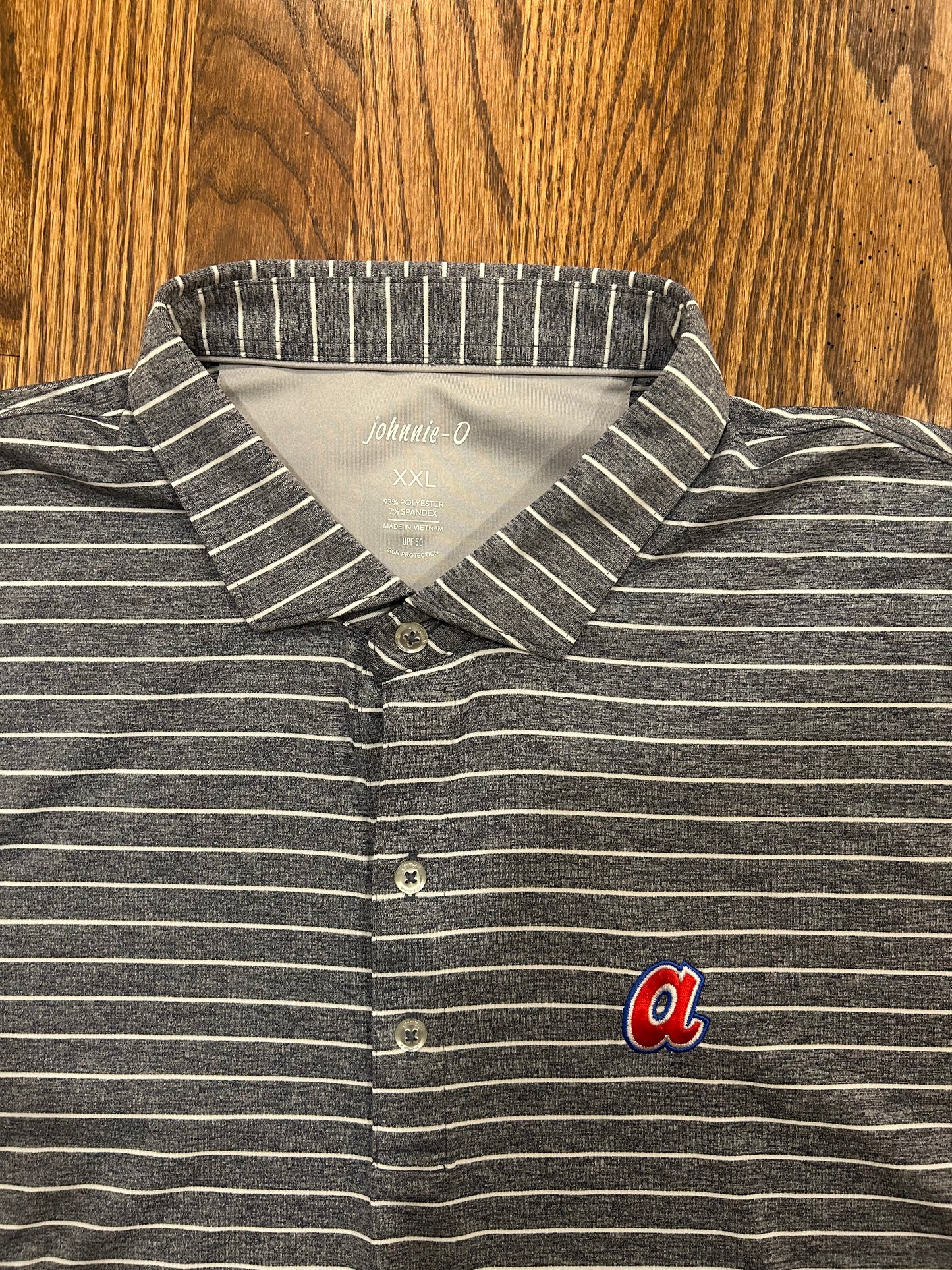 Men’s XXL Johnnie-O Atlanta Braves Striped Polo