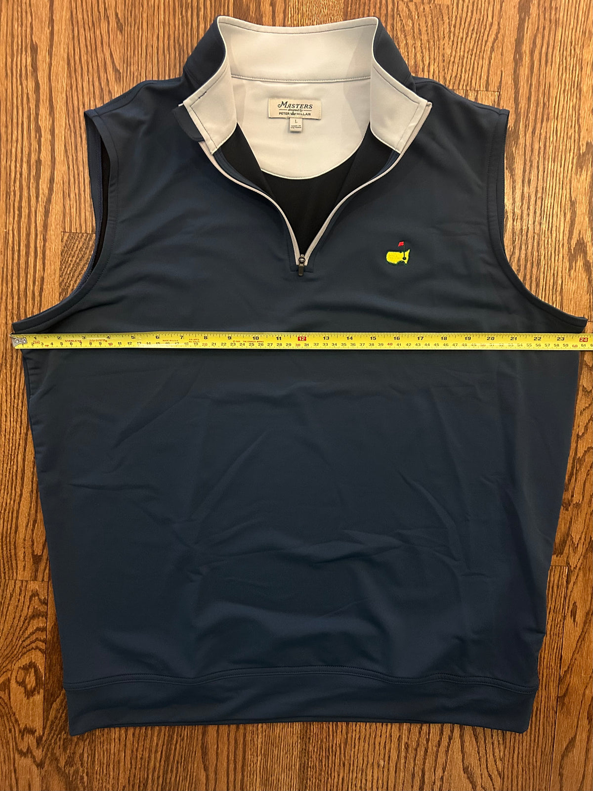 Men's Large Masters Peter Millar Blue Performance Quarter Zip Vest