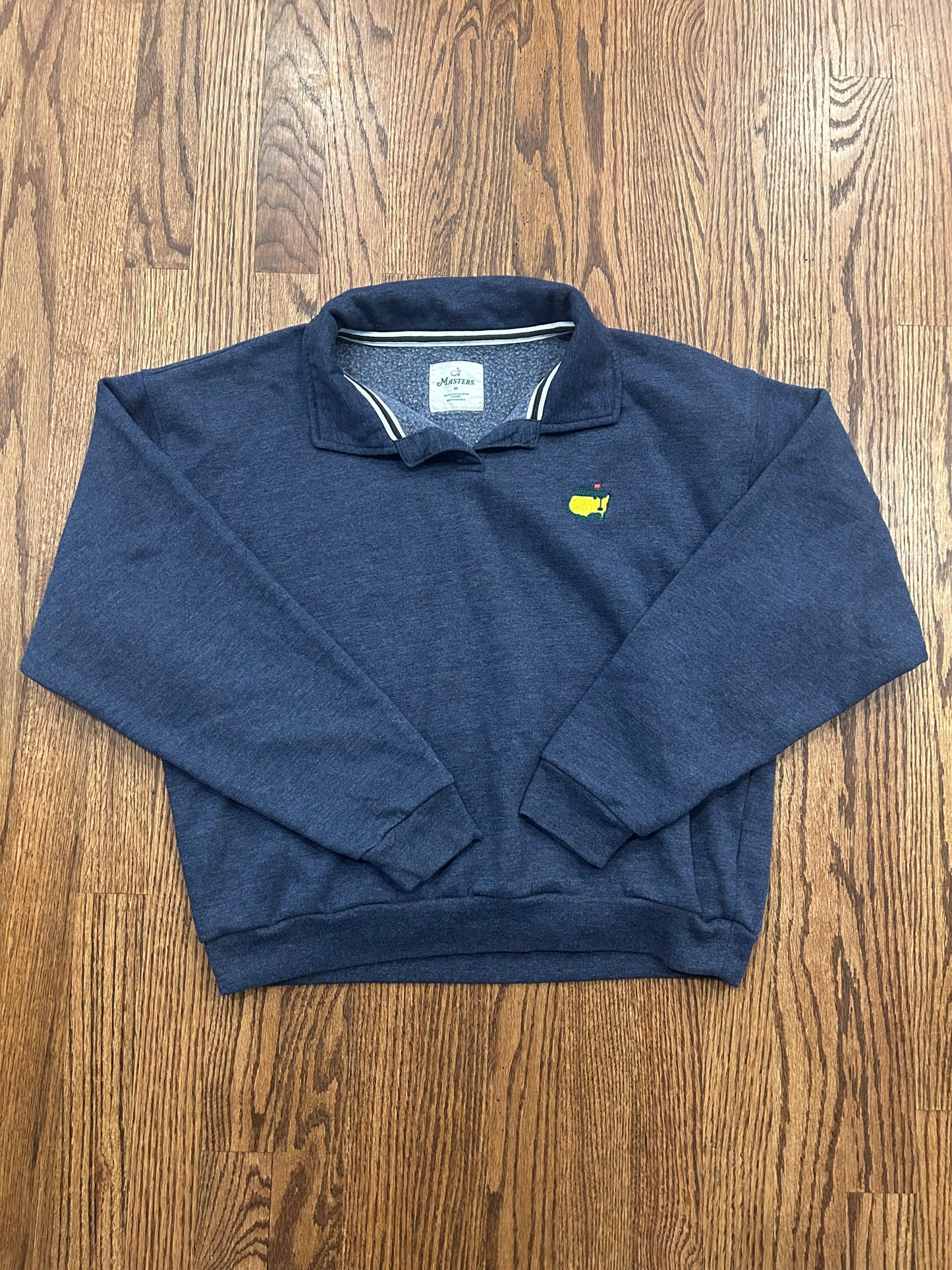 Women’s Medium Masters Crewneck Pullover Fleece Sweatshirt Navy Blue