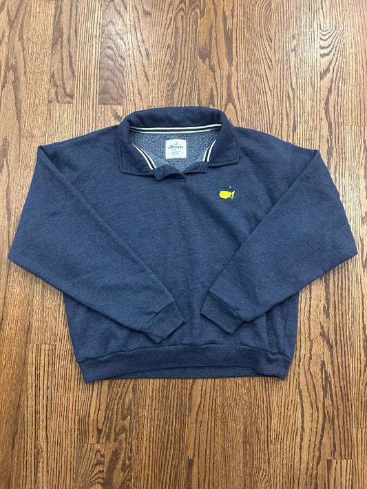 Women’s Medium Masters Crewneck Pullover Fleece Sweatshirt Navy Blue