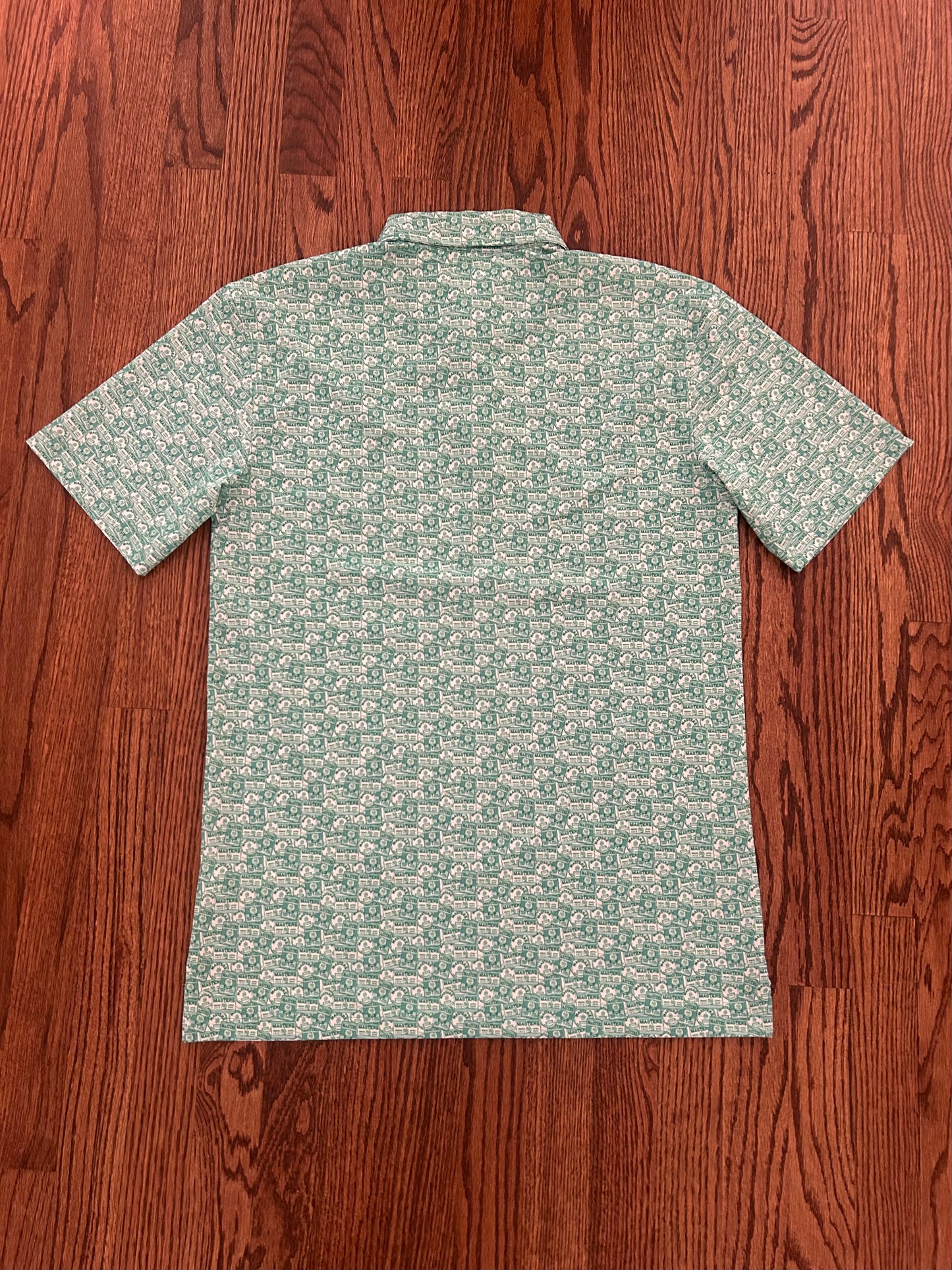 Men’s Small Masters Tech Green Graphic Polo
