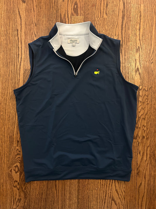 Men's Large Masters Peter Millar Blue Performance Quarter Zip Vest