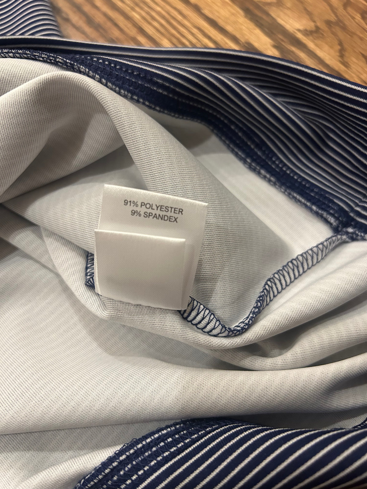 Men’s Large Masters Tech Navy White Striped Performance Golf Quarter Zip