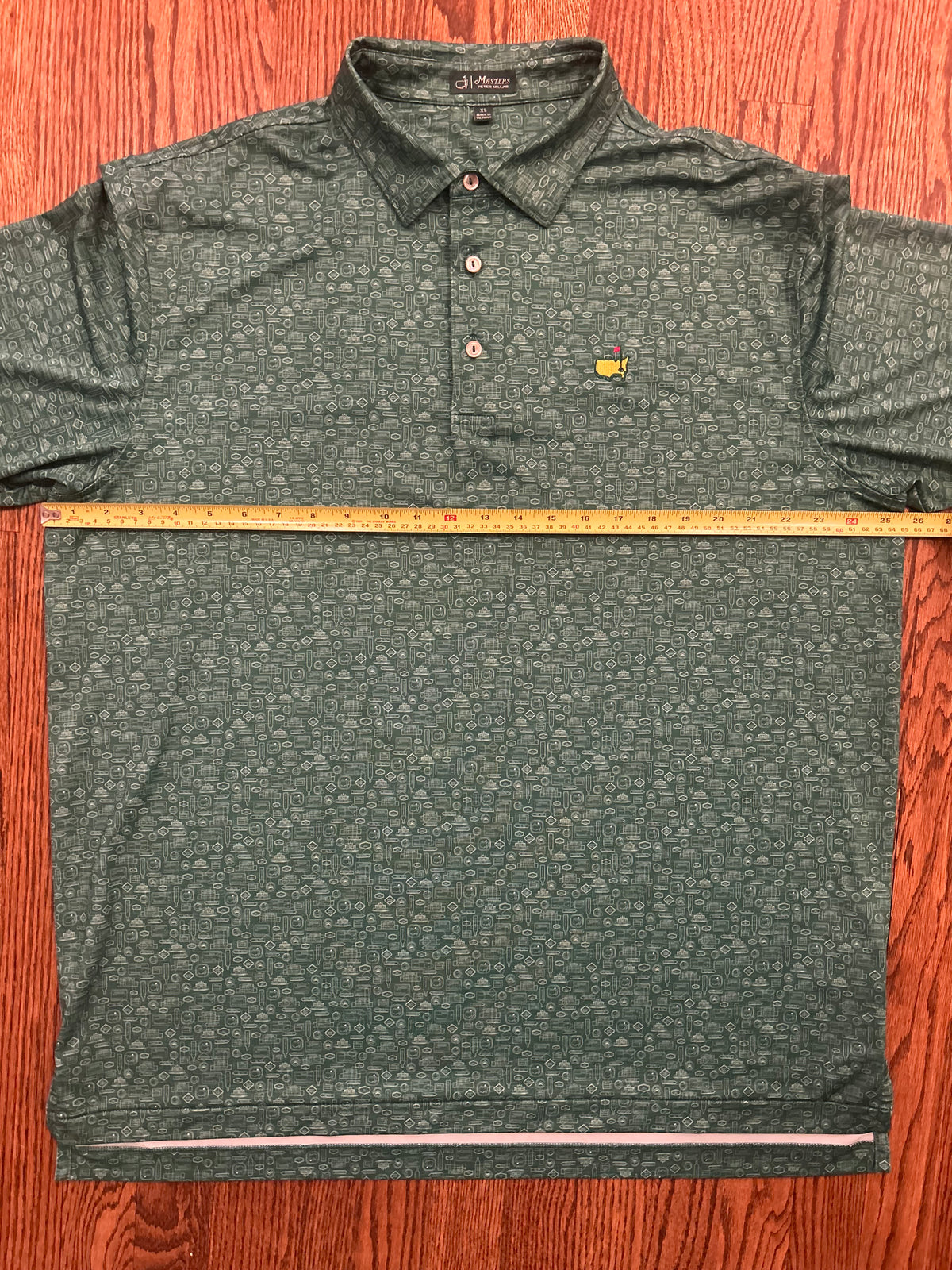 Men’s XL Masters Peter Millar Green AOP Print Golf Polo Augusta National