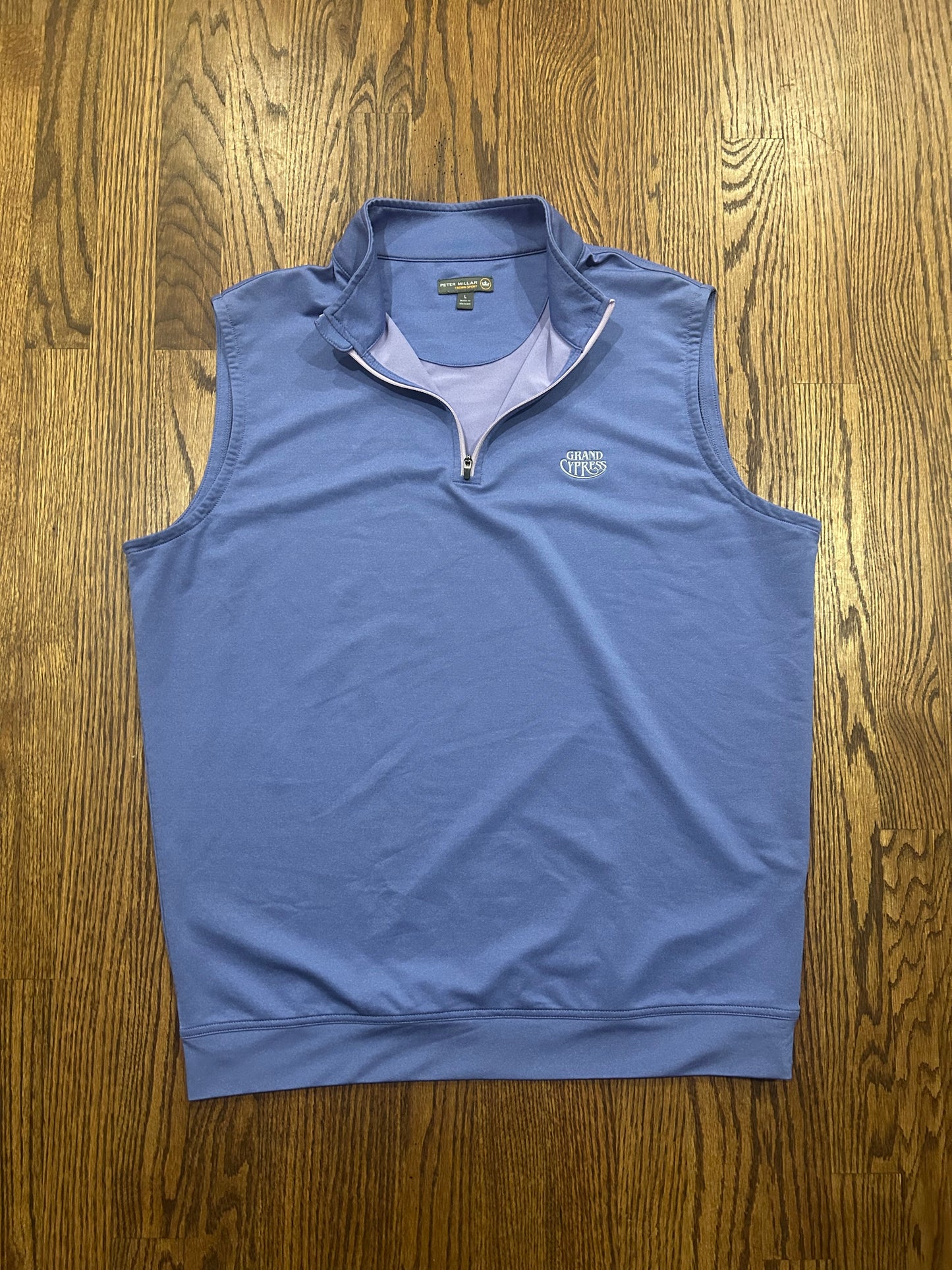 Men’s Large Peter Millar Grand Cypress Quarter Zip Golf Vest Light Blue Orlando