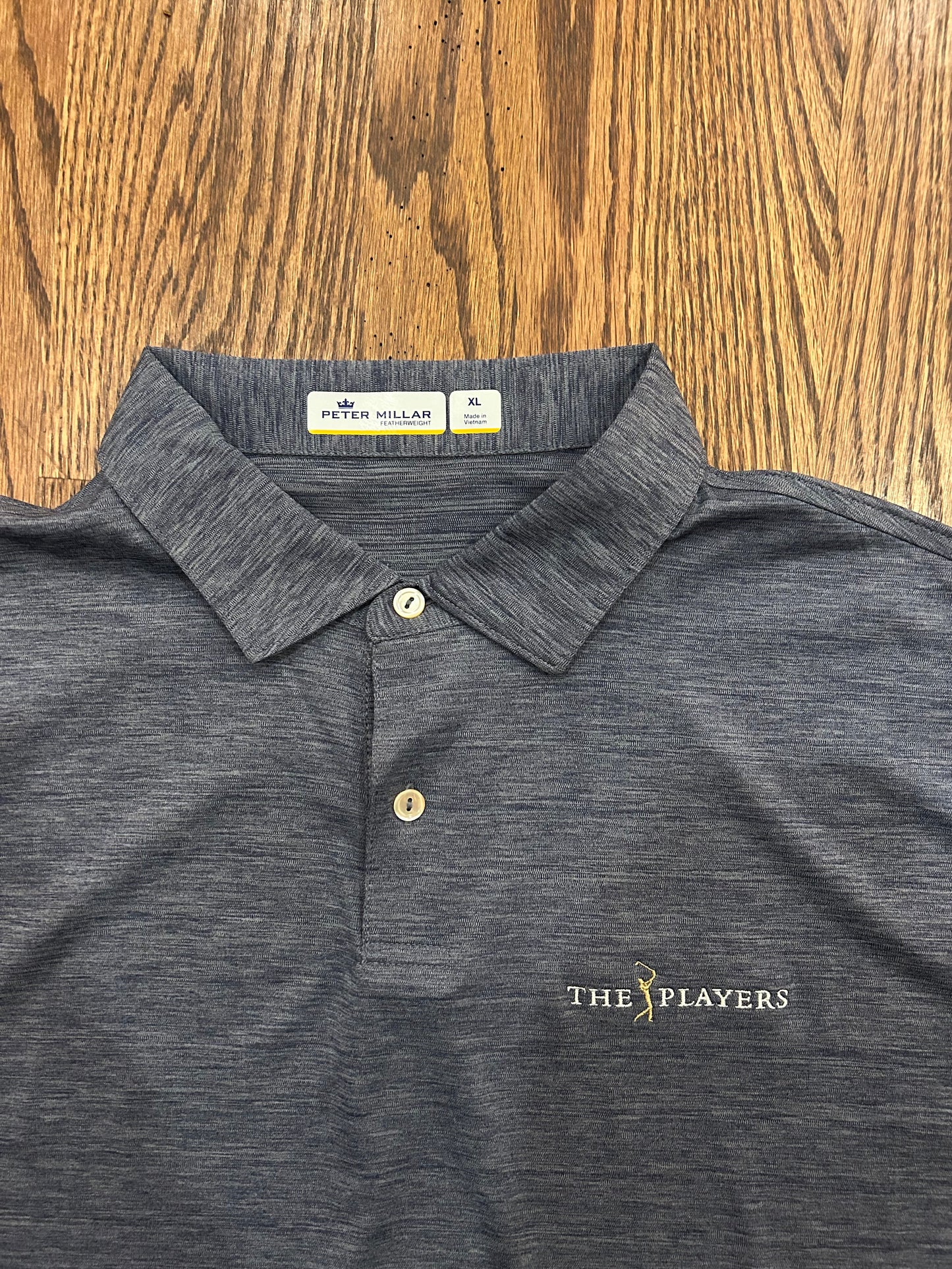 Men’s XL Peter Millar The Players Championship Gray Featherweight Golf Polo