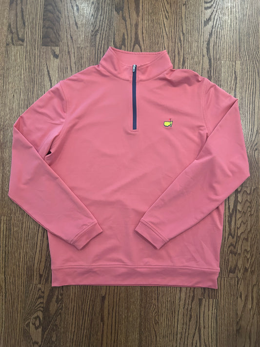Peter Millar Medium Coral Masters Augusta National Performance Golf Quarter Zip