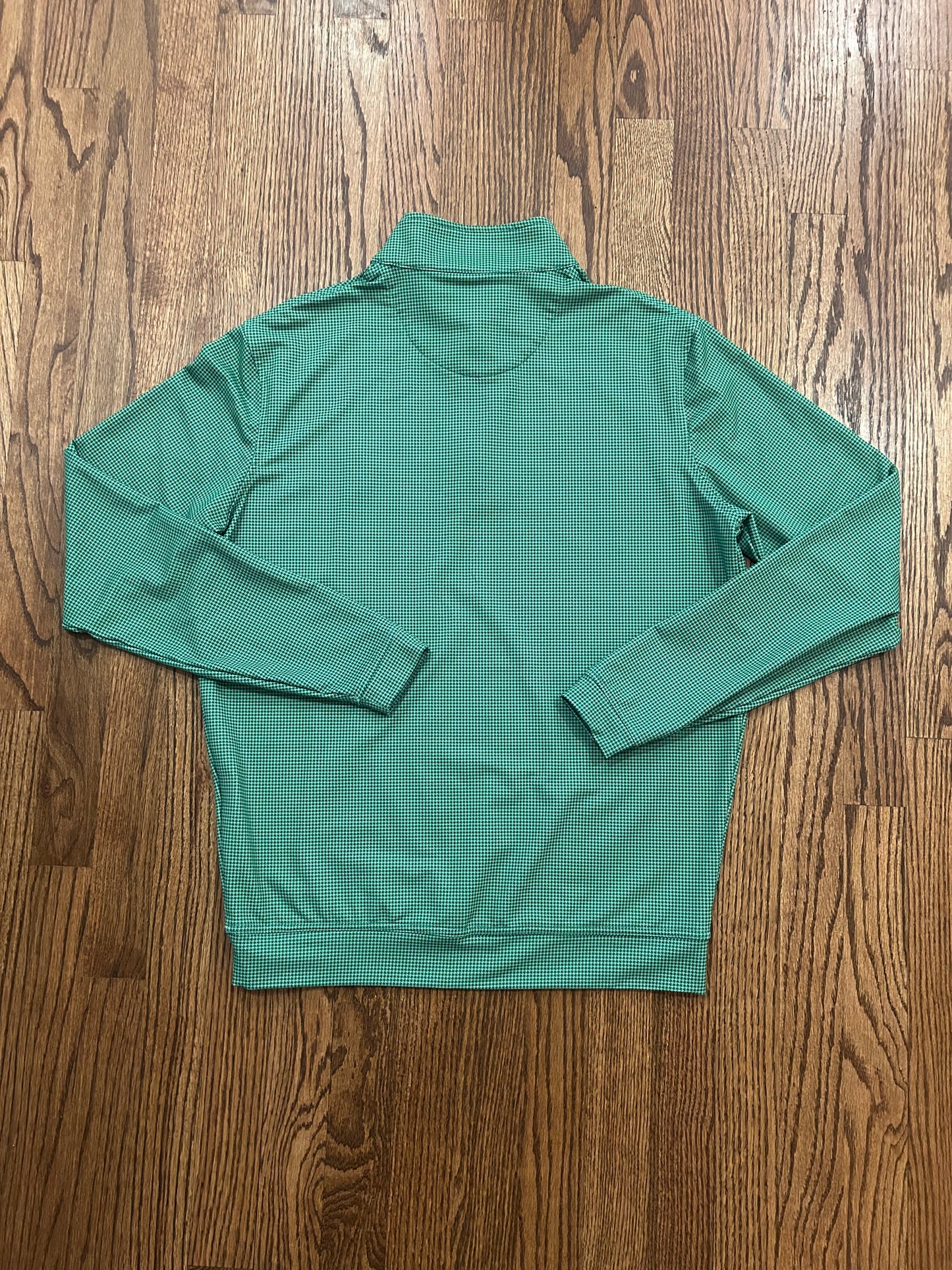 Men’s Small Masters Peter Millar Green Houndstooth Quarter Zip