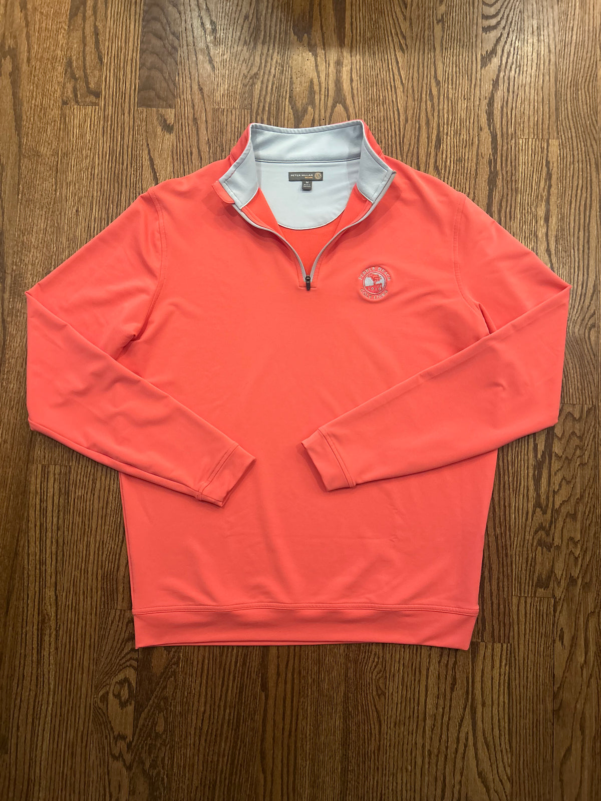 Men’s Medium Peter Millar Pebble Beach Golf Links Coral Quarter Zip