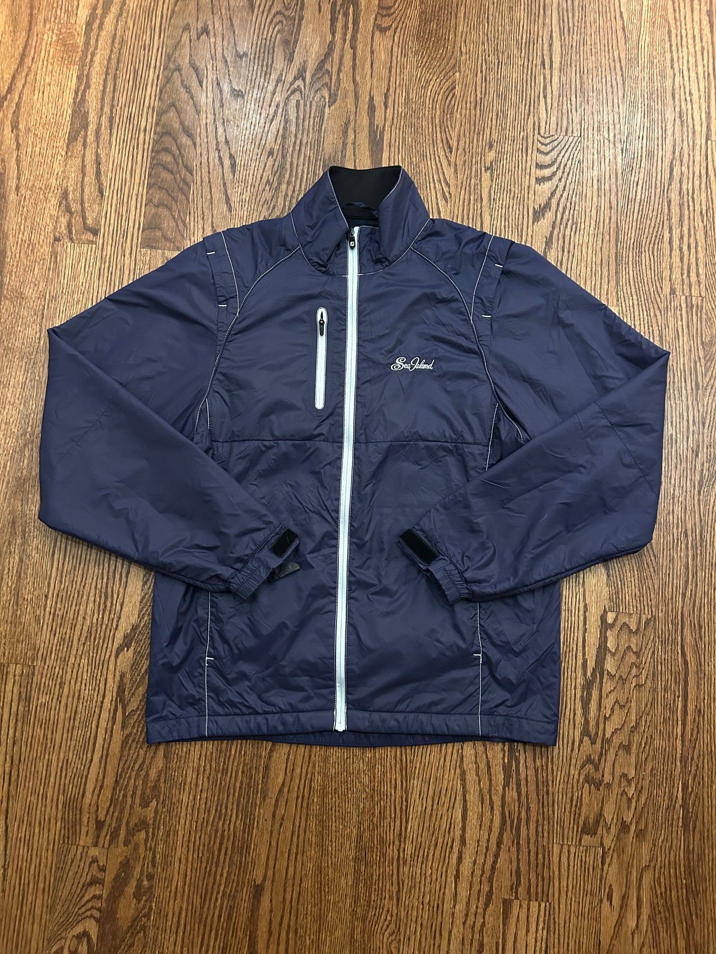 Men’s Small FootJoy Sea Island Insulated Blue Golf Rain Jacket