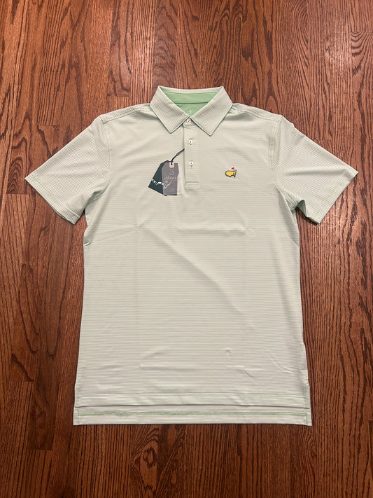 Men’s Small Masters Tech Green Striped Polo