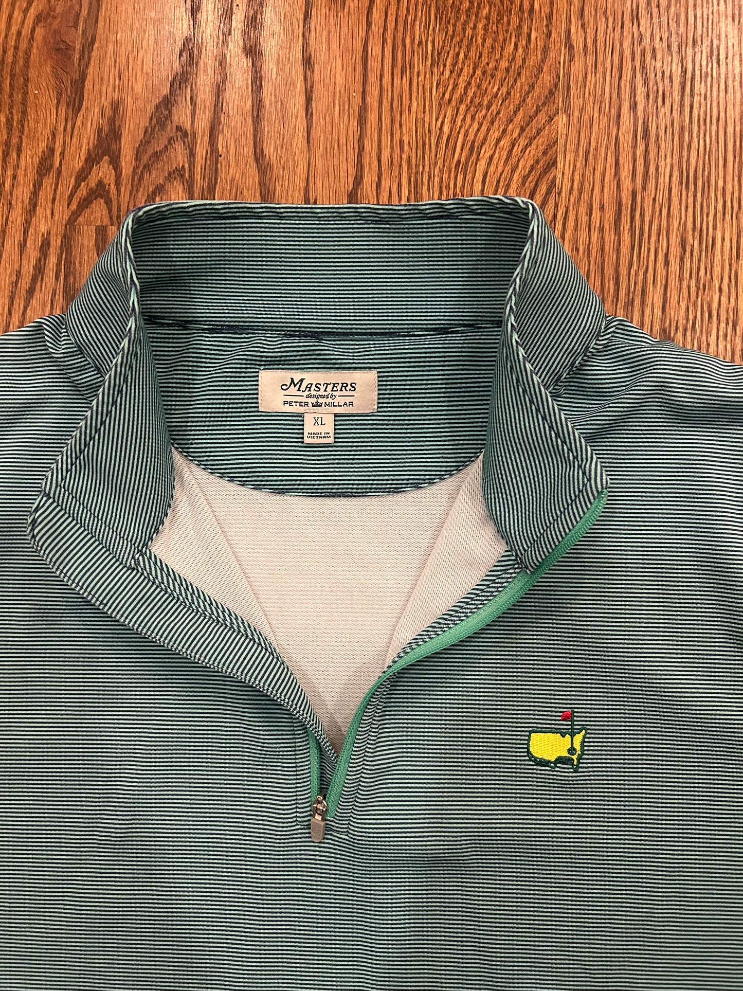 Men’s XL Green Masters Peter Millar Performance Golf Quarter Zip