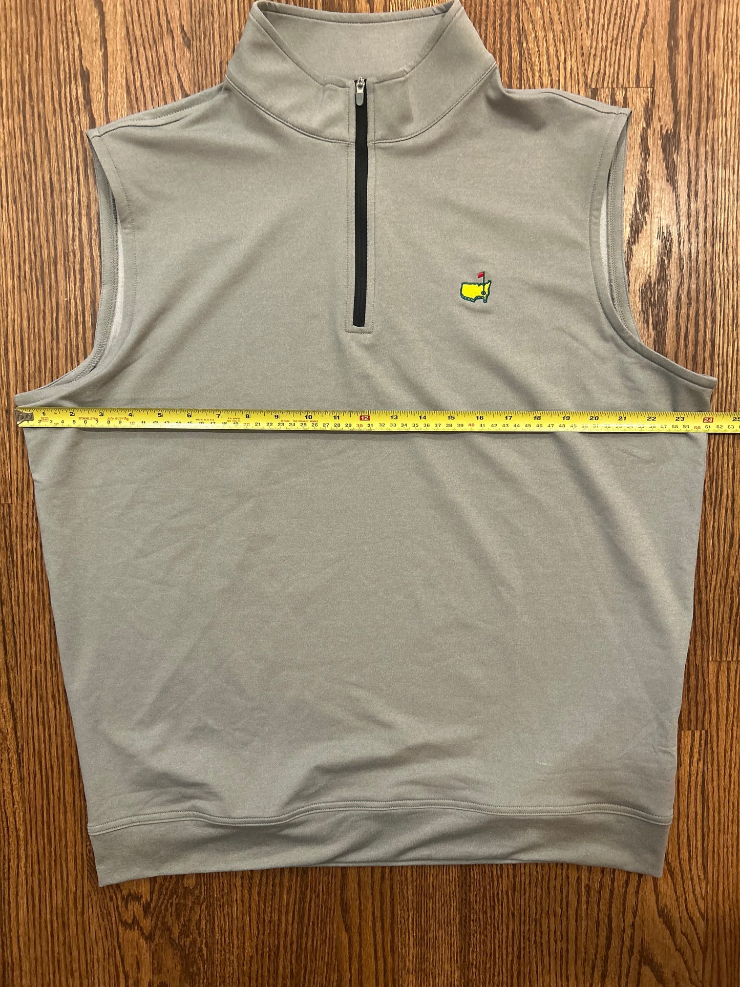 Men’s Large Gray Masters Peter Millar Performance Quarter Zip Golf Vest