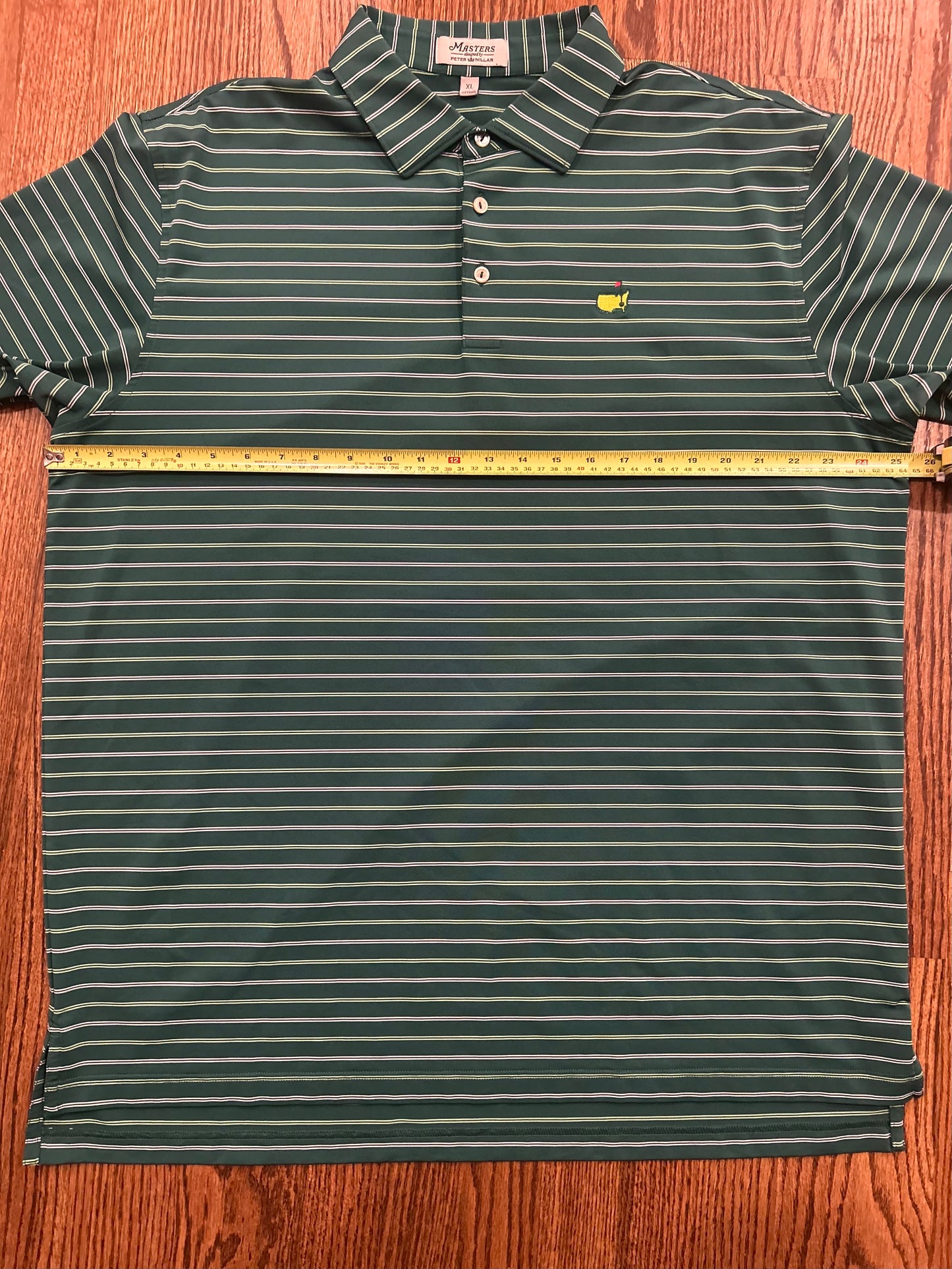 Men’s XL Masters Peter Millar Green Striped Polo