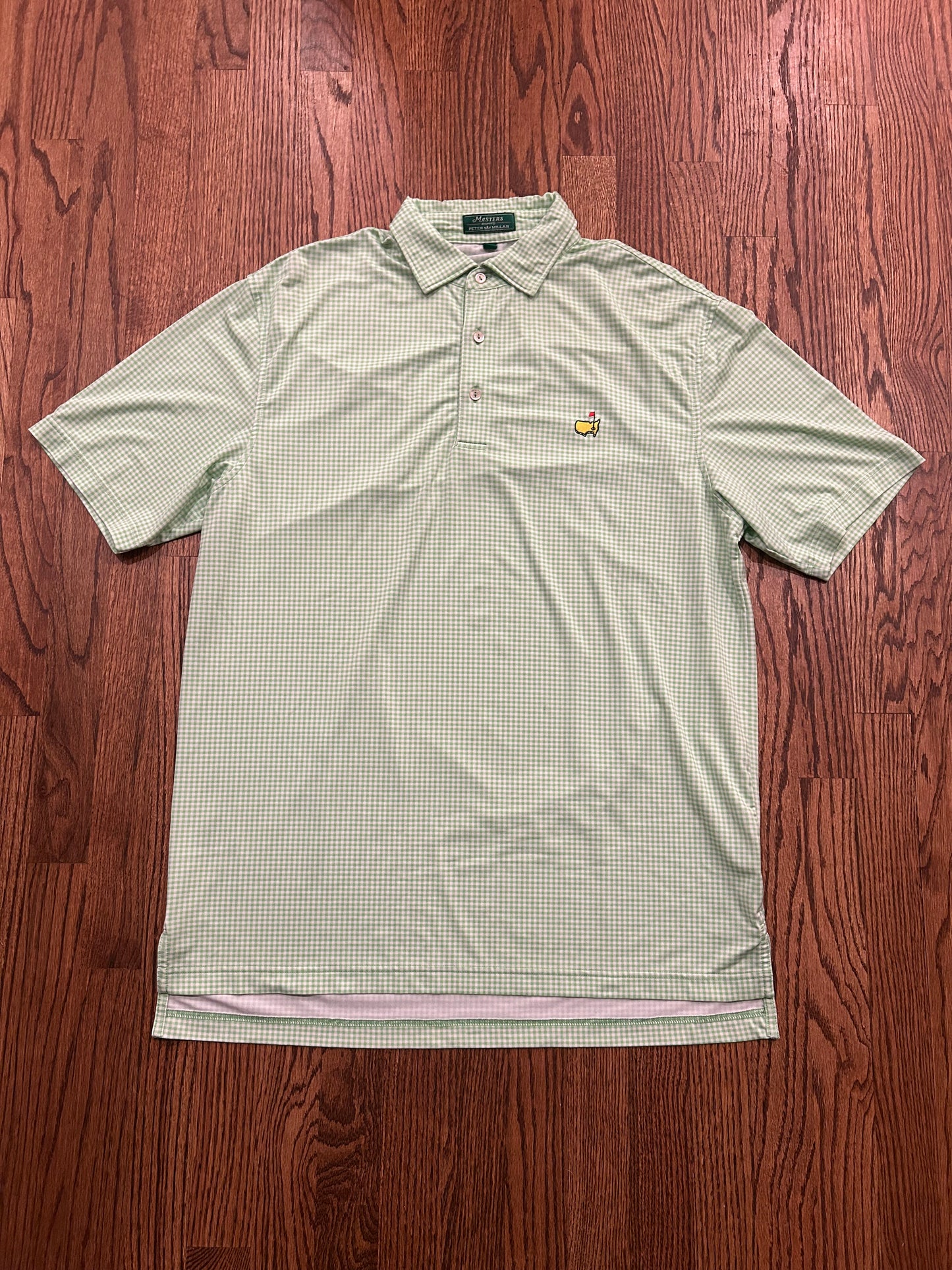 Men’s Medium Masters Peter Millar Green Plaid Polo