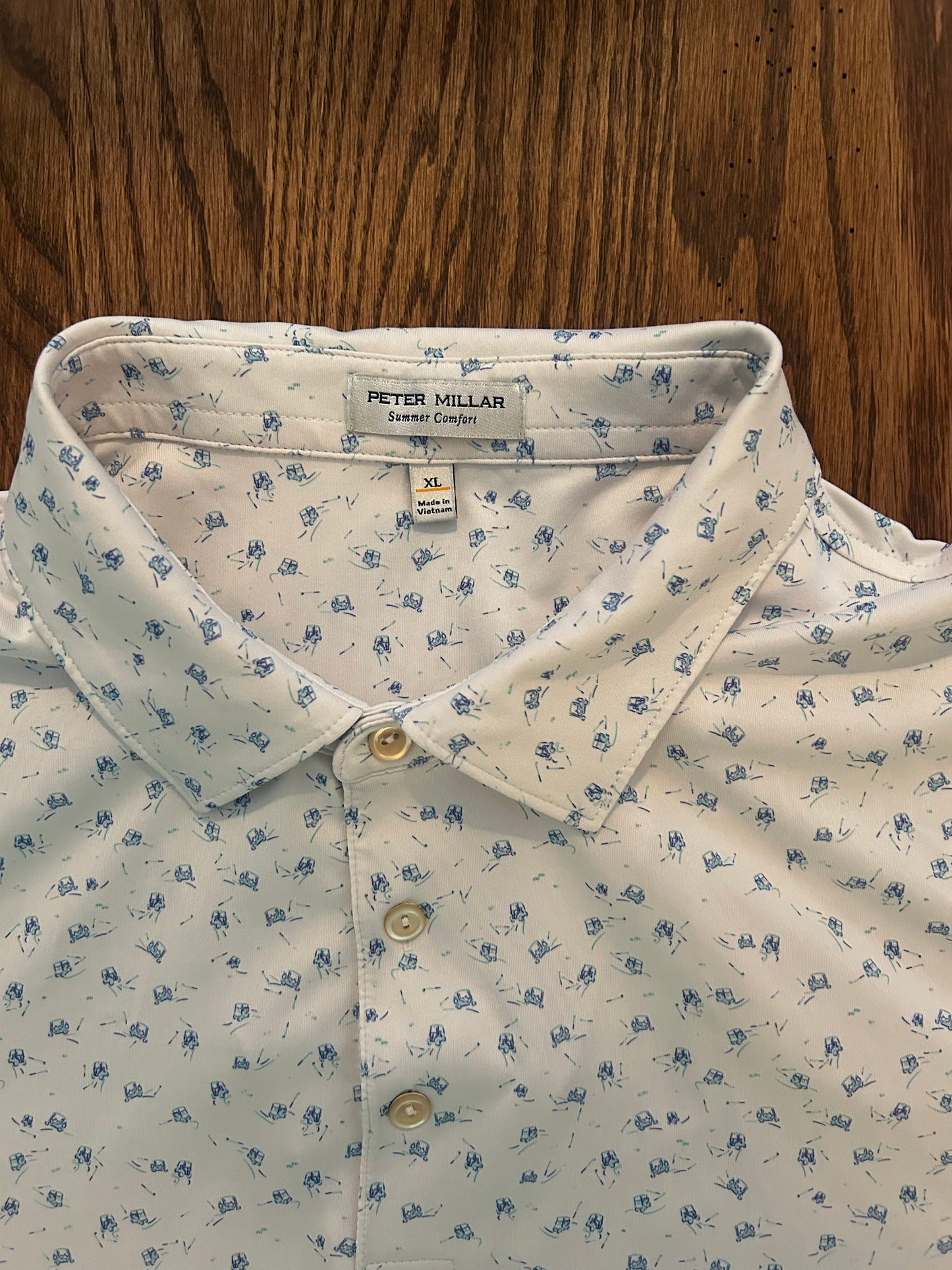 Men’s XL Peter Millar Golf Carts Polo