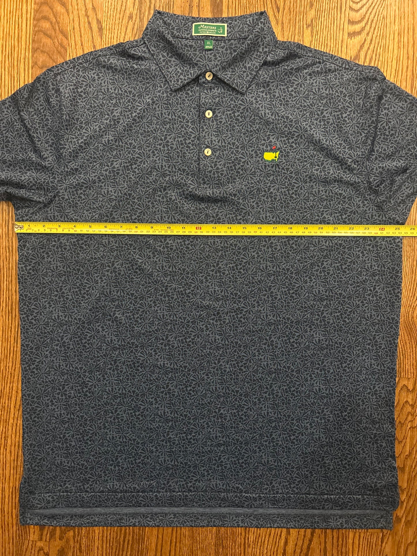 Men’s XL Masters Leter Millar Blue Floral Performance Golf Polo