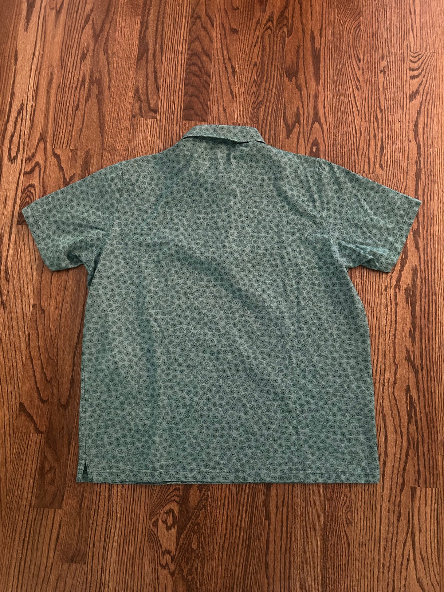 Men’s XL Masters Clubhouse Collection Green Floral Cotton Polo