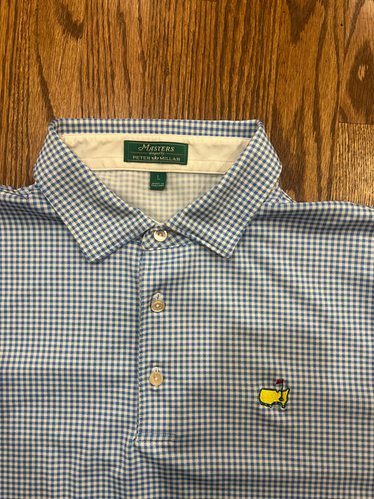 Men’s Large Masters Peter Millar Plaid Polo