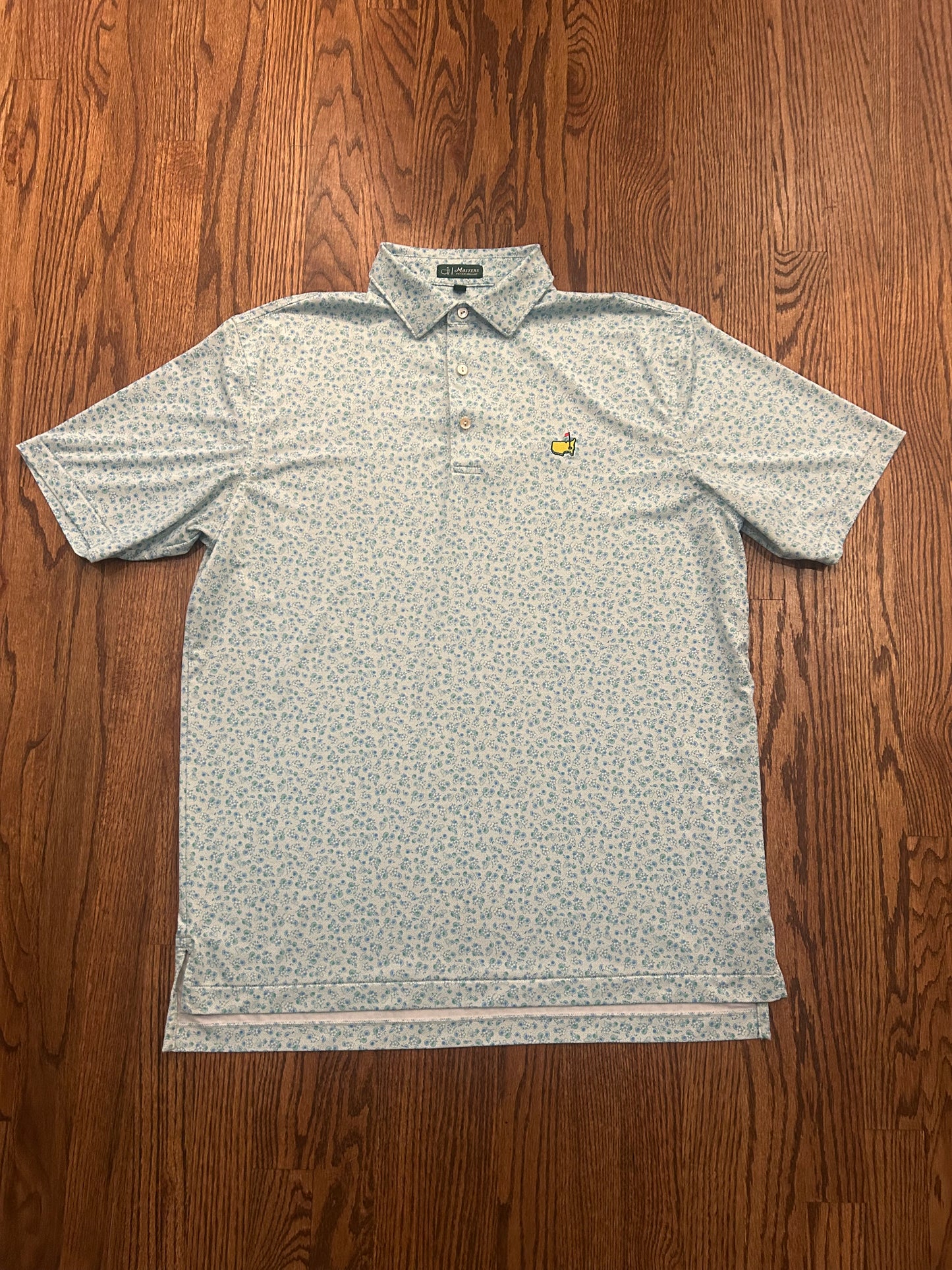 Men’s Medium Masters Peter Millar Augusta National Blue Floral Performance Golf Polo