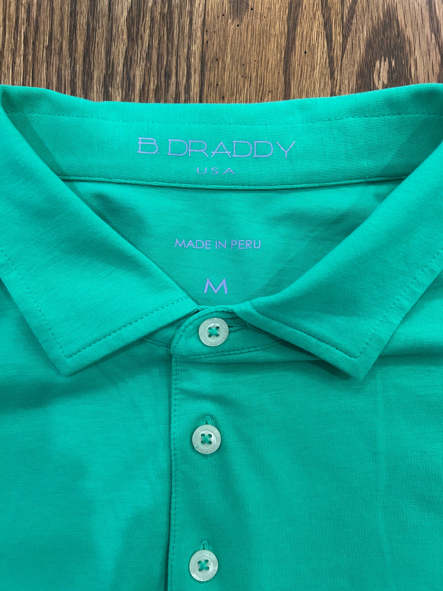 Men’s Medium Masters B Draddy Green Pima Cotton Golf Polo