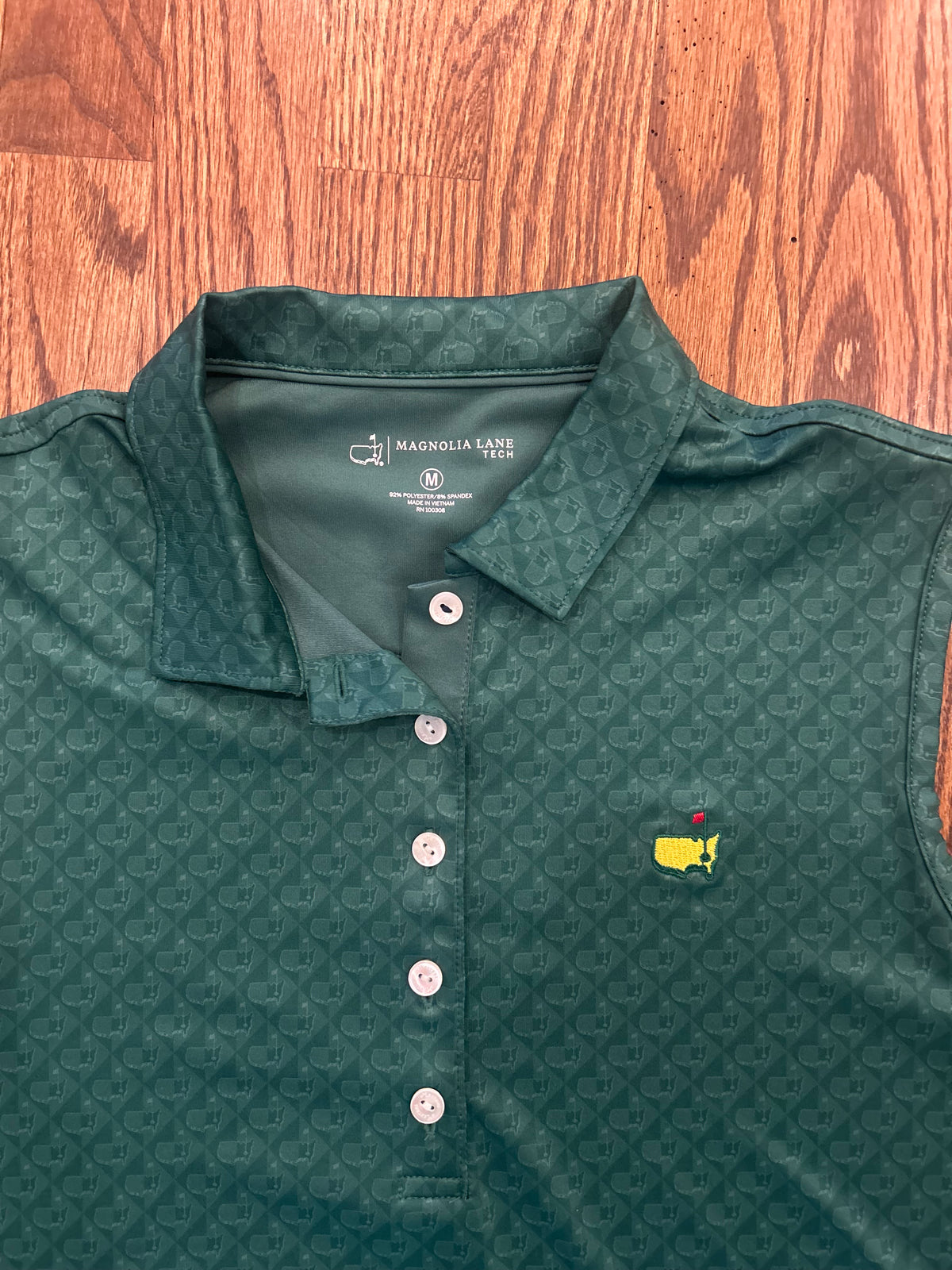 Women’s Medium Masters Magnolia Lane Green AOP Golf Polo