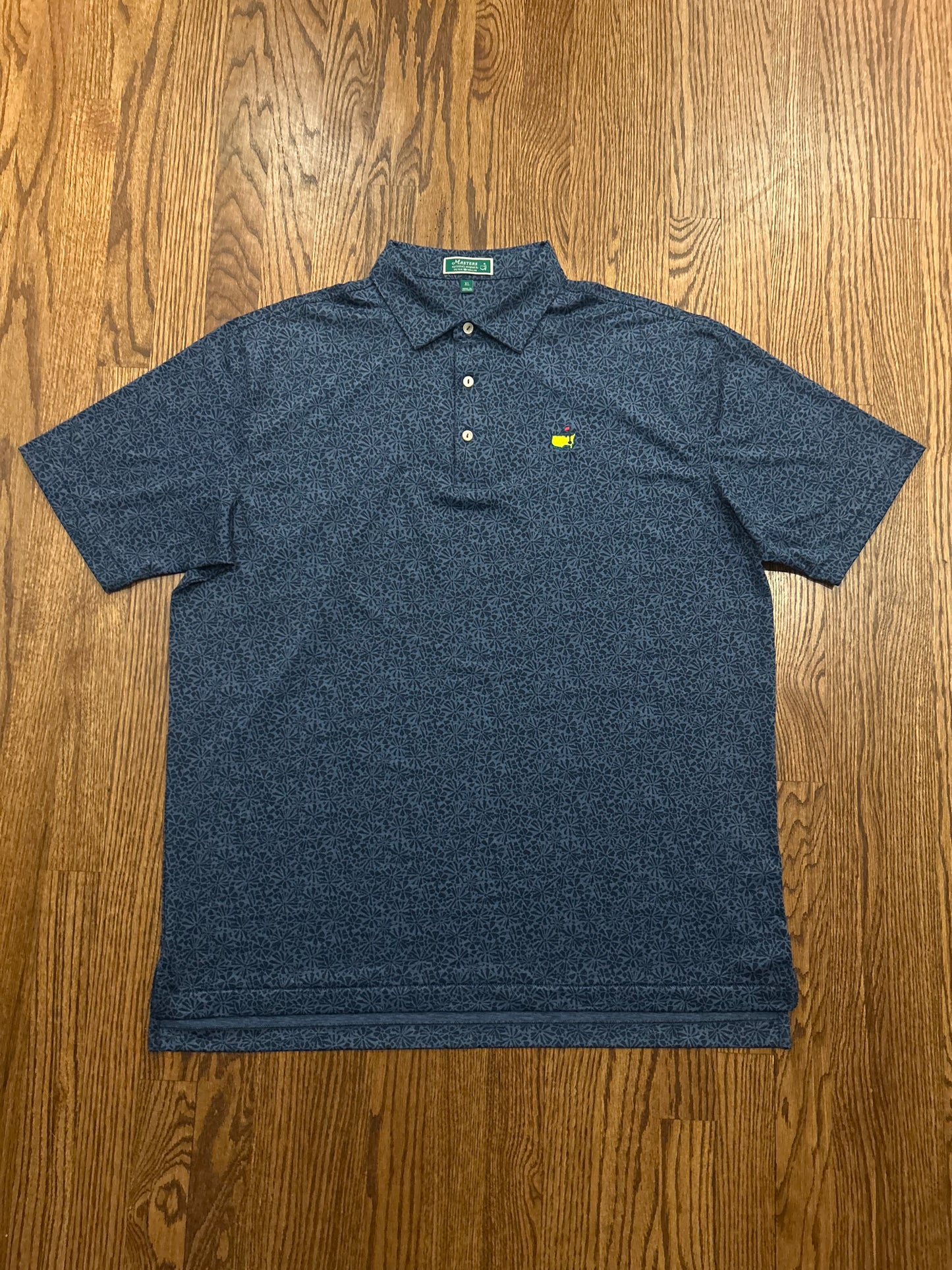 Men’s XL Masters Leter Millar Blue Floral Performance Golf Polo