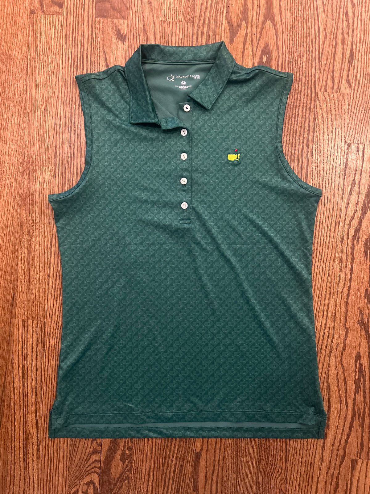 Women’s Medium Masters Magnolia Lane Green AOP Golf Polo