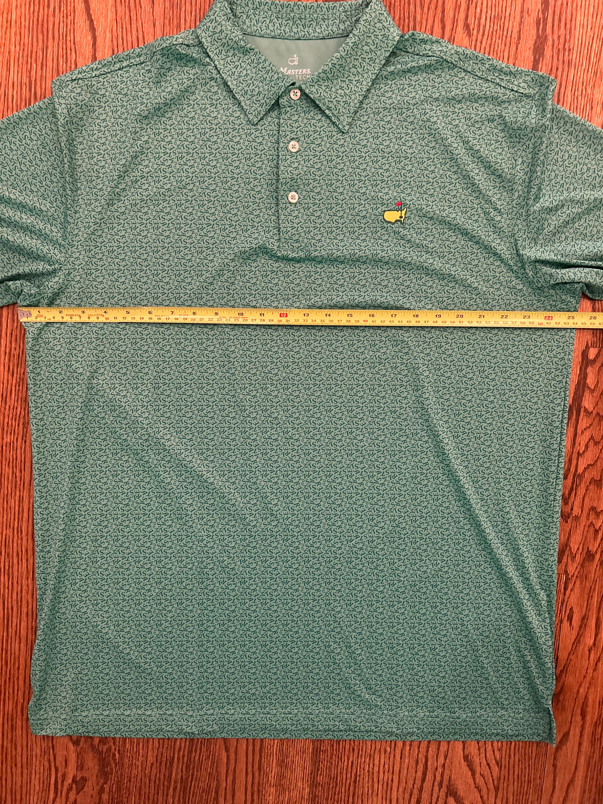 Men’s XL Masters Tech Green Graphic Letter Performance Golf Polo
