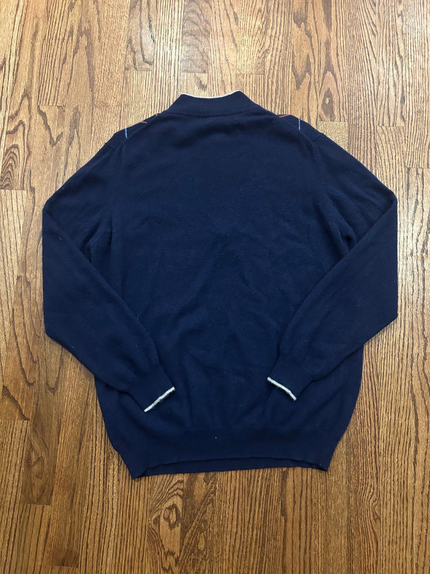 Men’s Large Masters Clubhouse Collection 100% Cashmere Quarter Zip Sweater