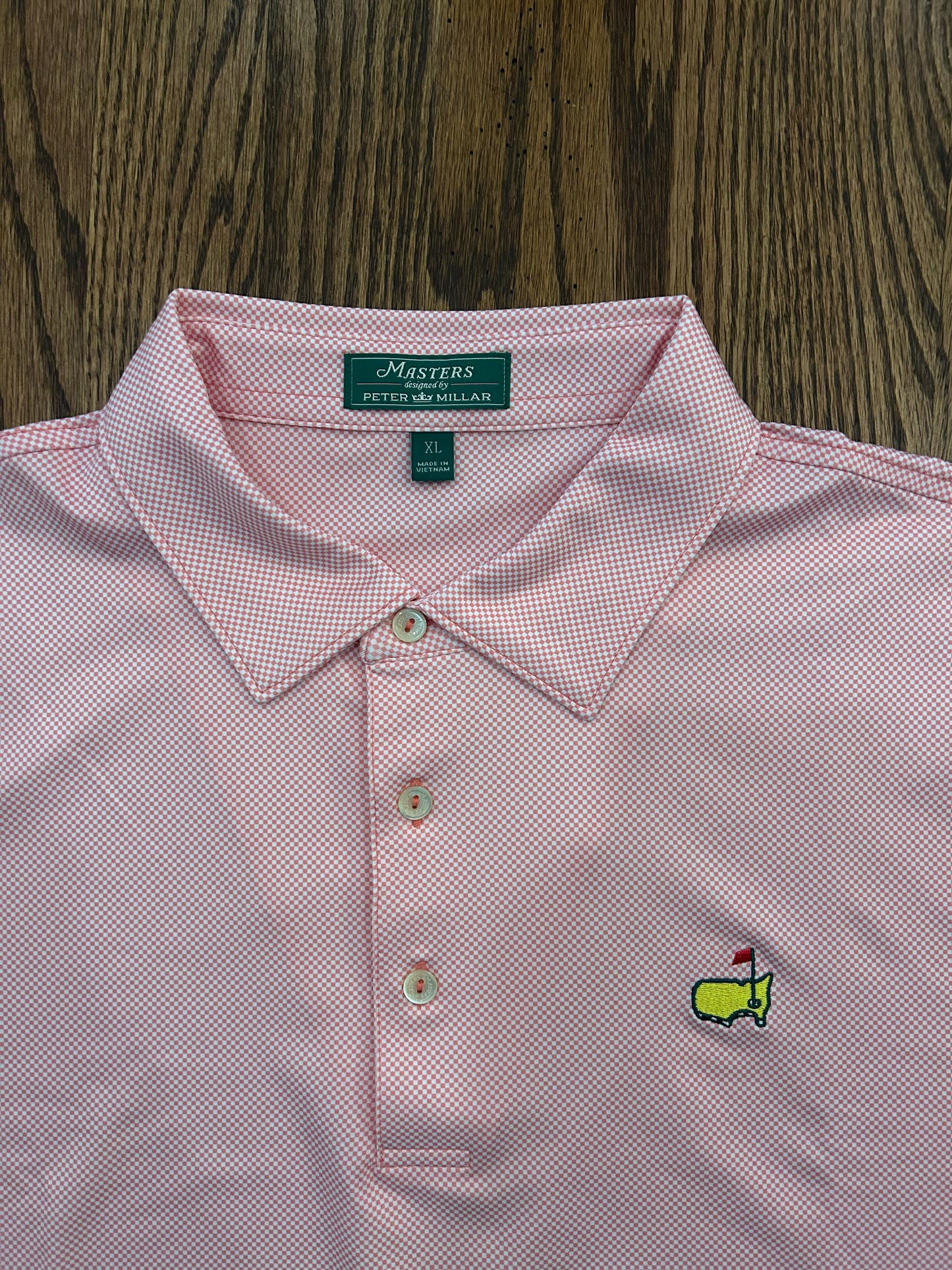 Men’s XL Masters Peter Millar Light Pink Performance Golf Polo