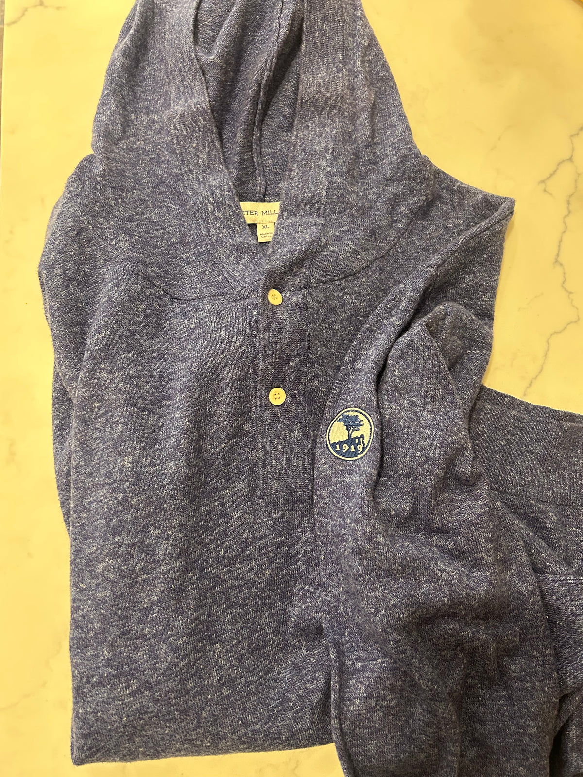 Peter Millar Pebble Beach Men’s XL Blue Golf Hoodie 80/20 Cotton Linen