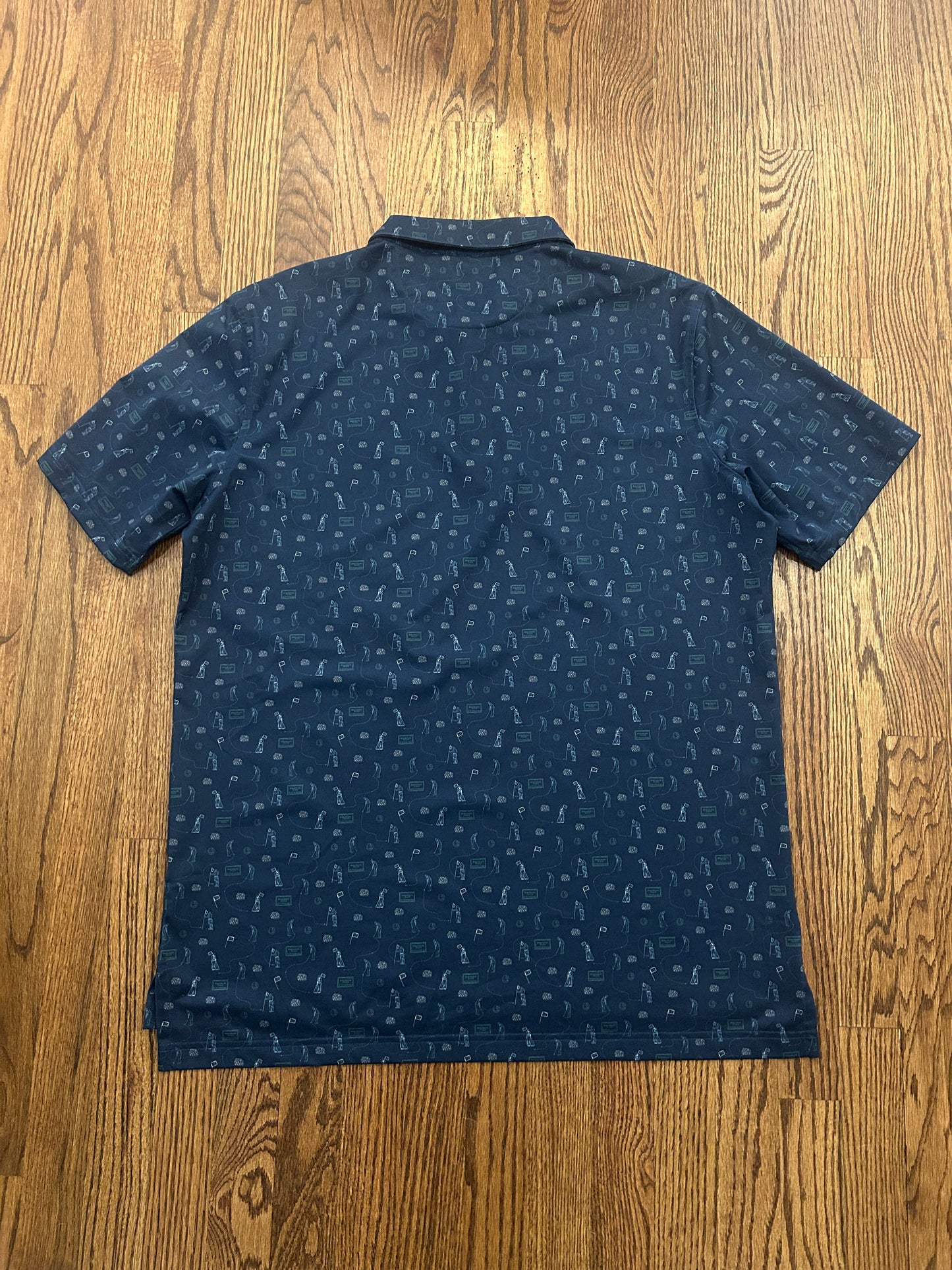 Men’s Large Masters 1934 Berckmans Place Navy Blue Graphic Performance Golf Polo