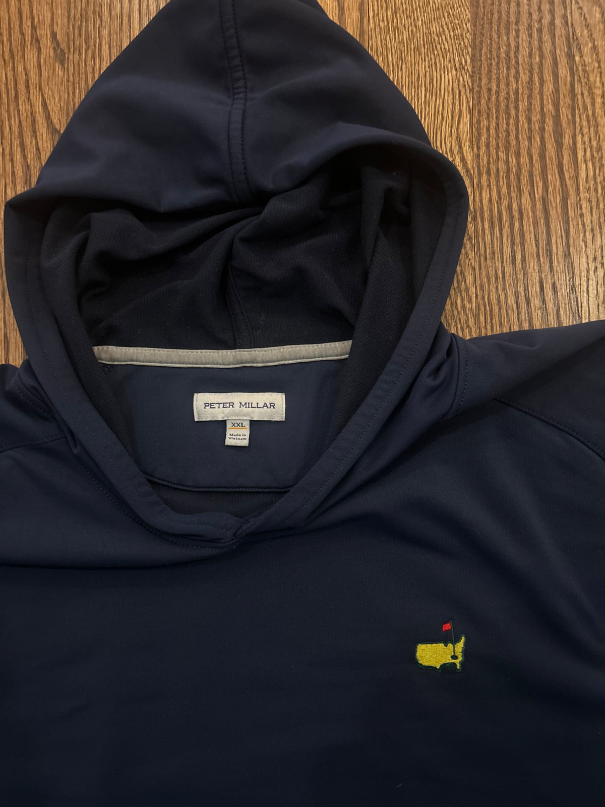 Men’s 2XL Peter Millar Masters Navy Blue Performance Golf Hoodie Augusta Angc
