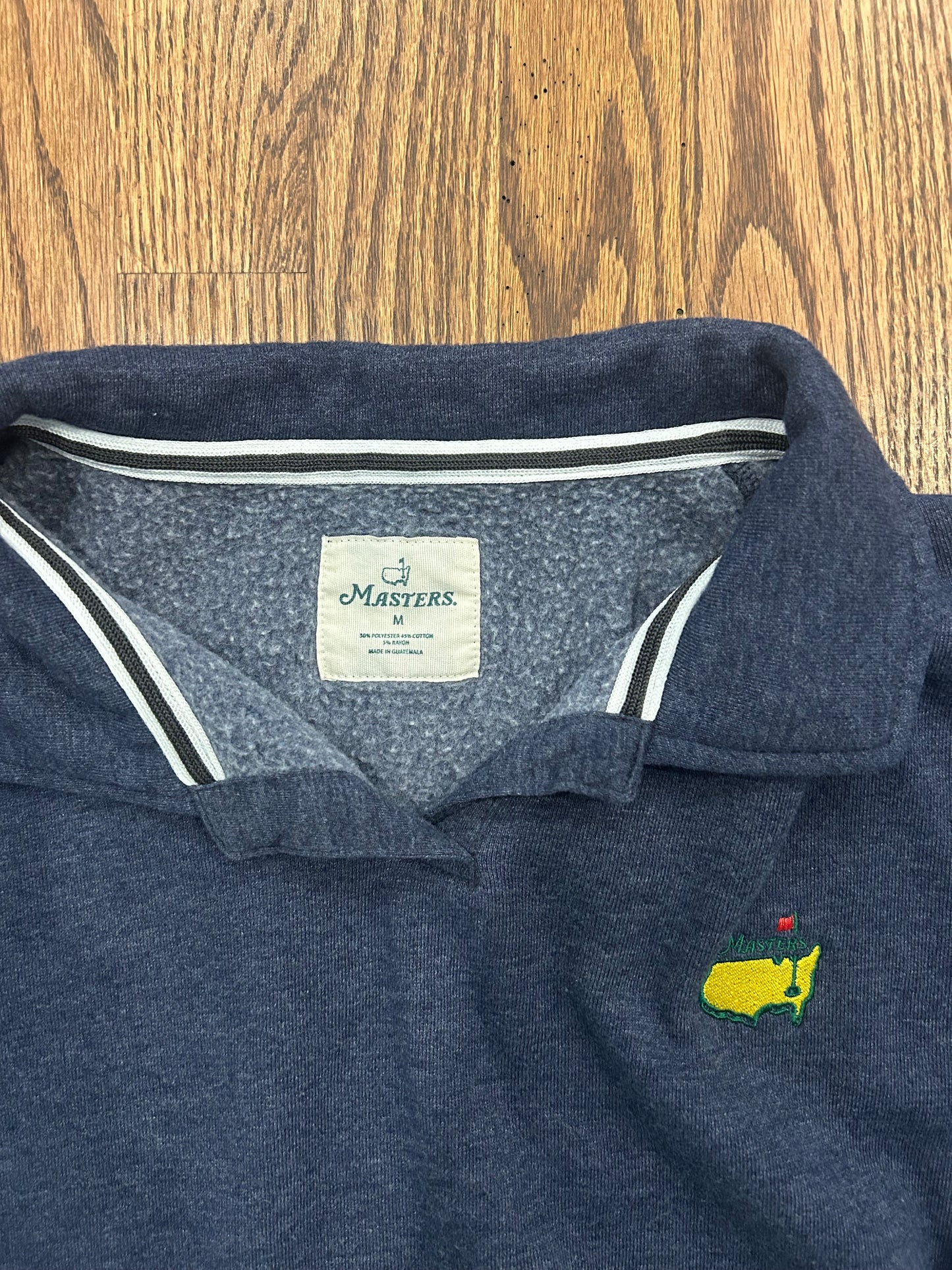 Women’s Medium Masters Crewneck Pullover Fleece Sweatshirt Navy Blue