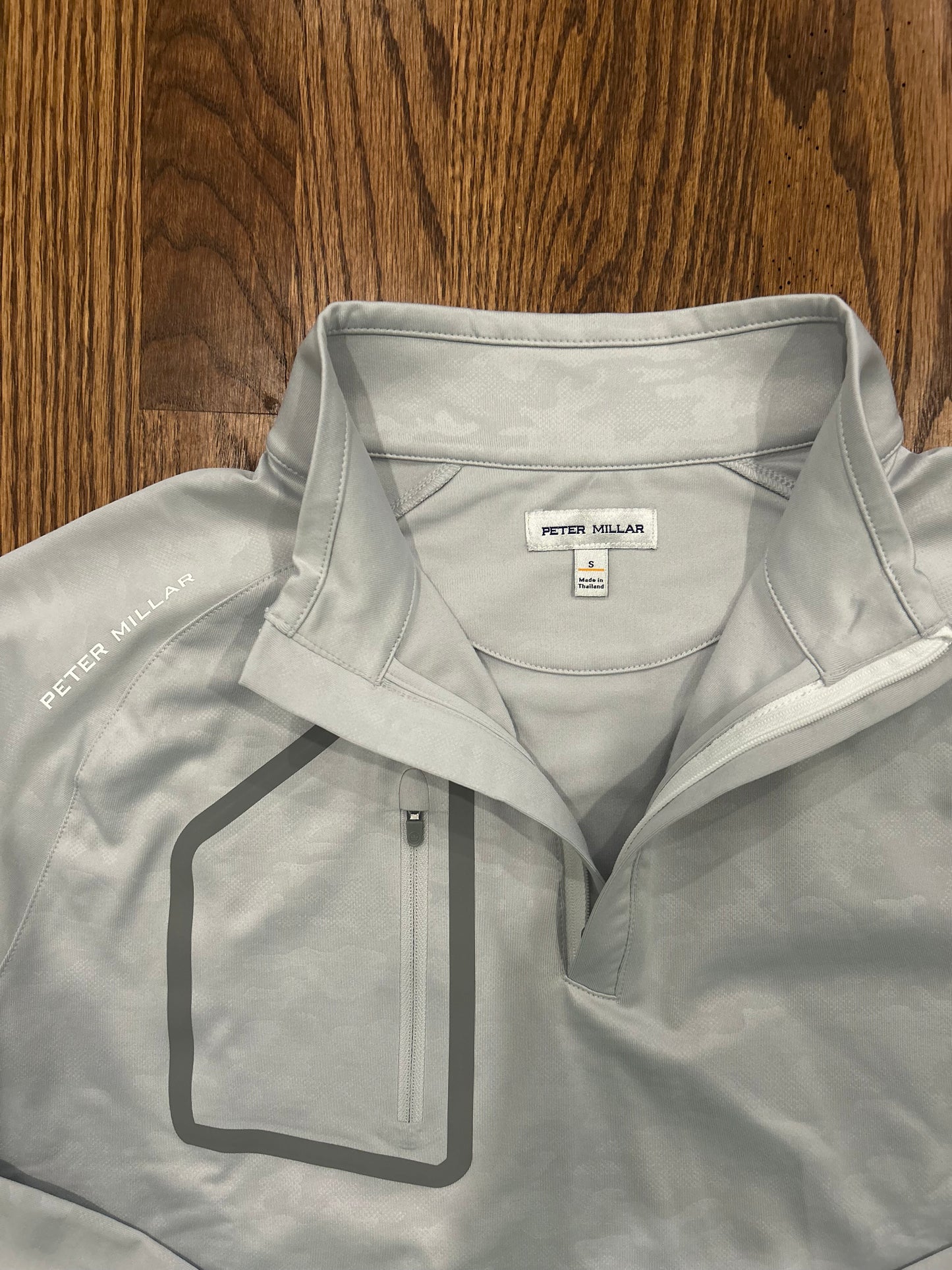 Men’s Small Peter Millar Gray Camo Quarter Zip