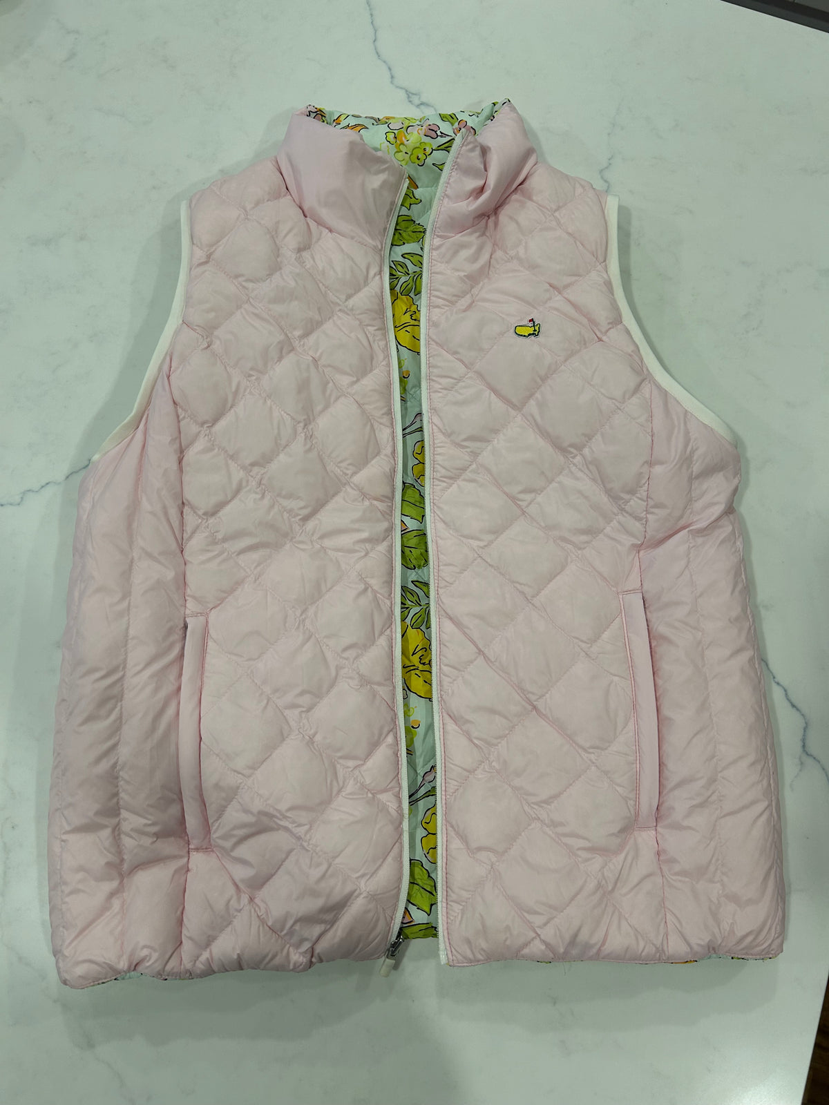 Tory Burch x Masters Floral Quilted Puffer Vest Women's Medium