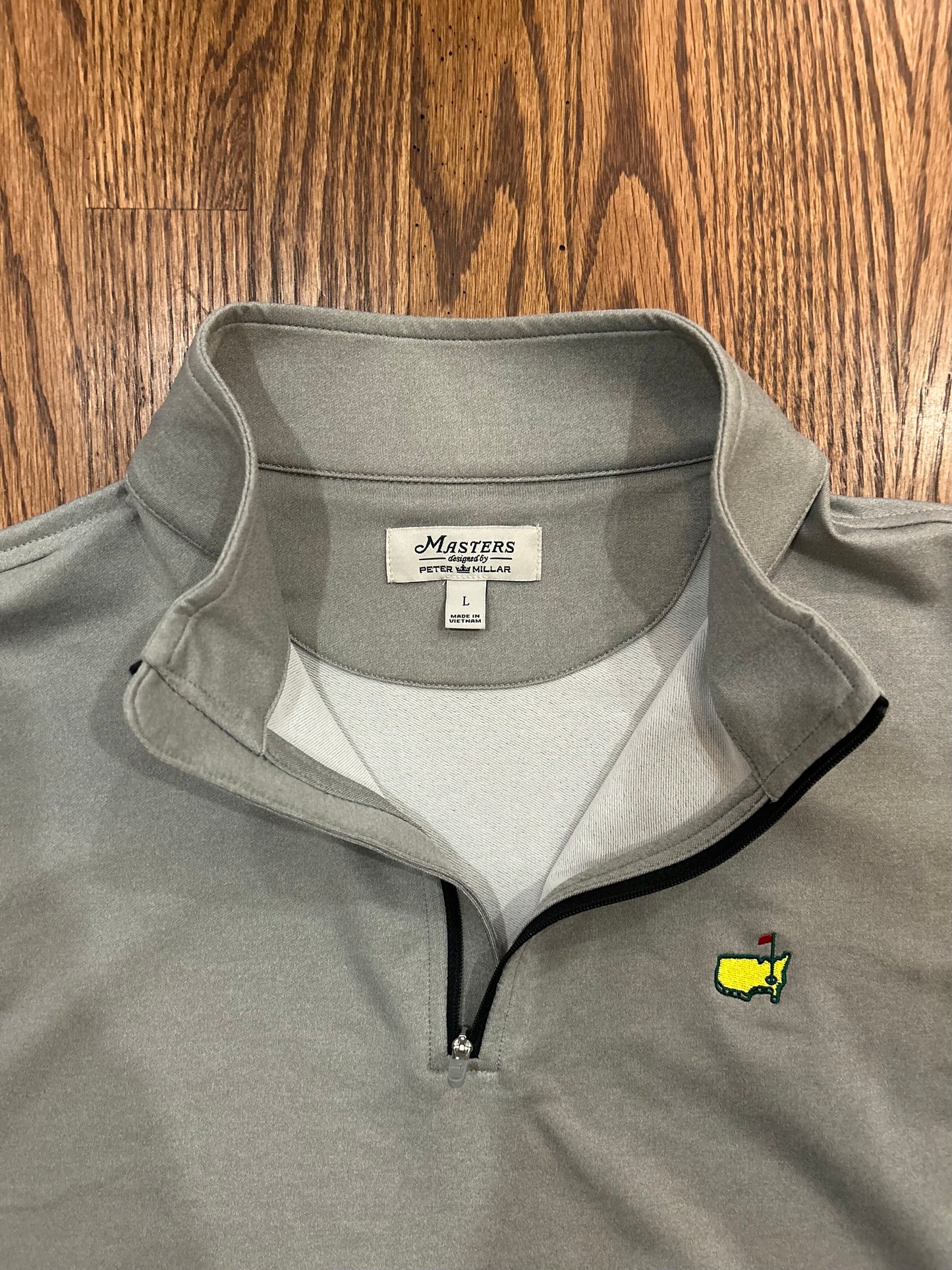 Men’s Large Gray Masters Peter Millar Performance Quarter Zip Golf Vest