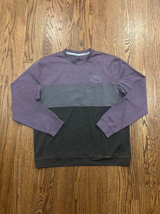 Men’s Medium PUMA Harbour Town Golf Links Purple Colorblock Long sleeve Crewneck