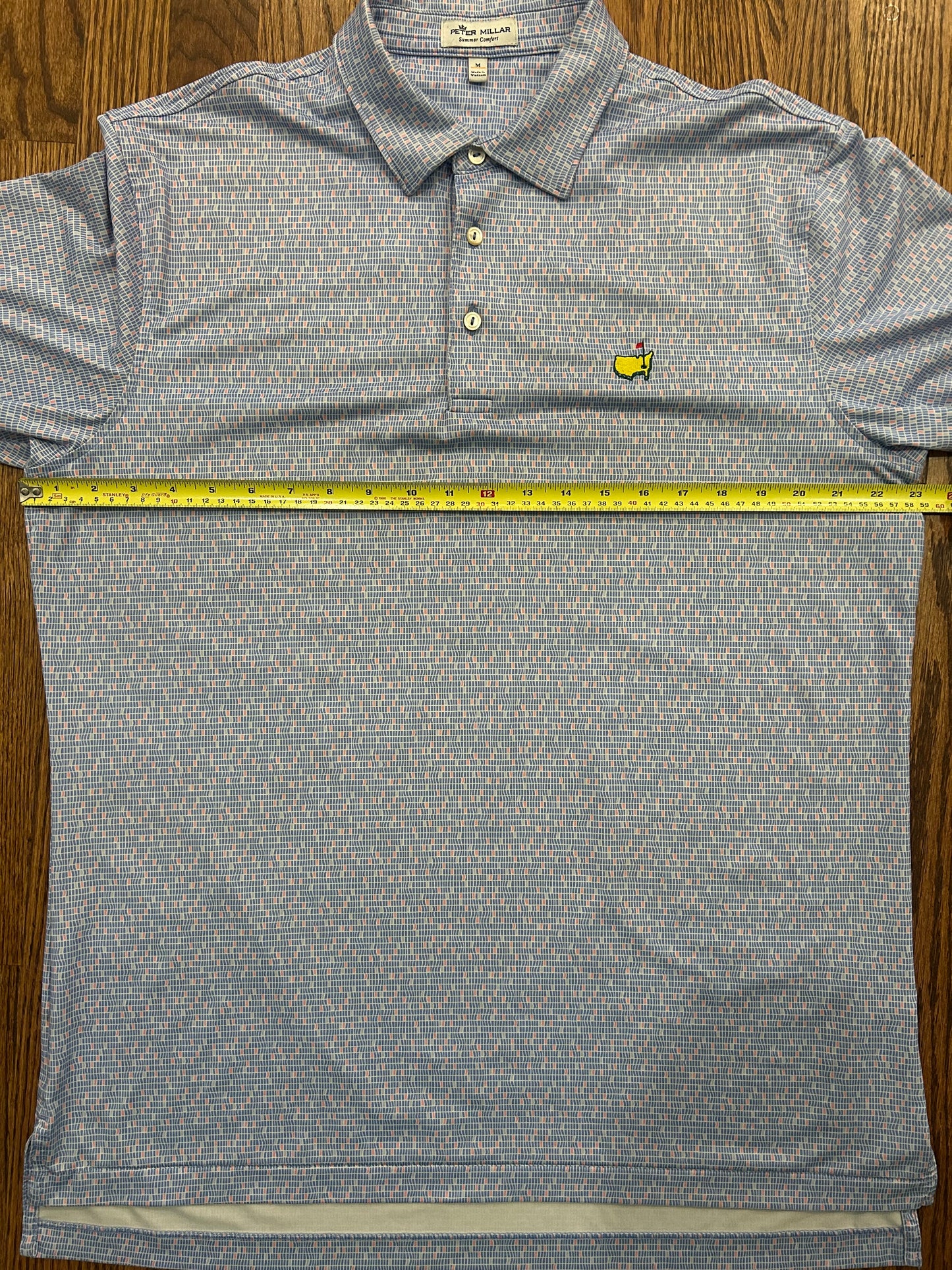 Men’s Medium Masters Peter Millar Blue Performance Golf Polo