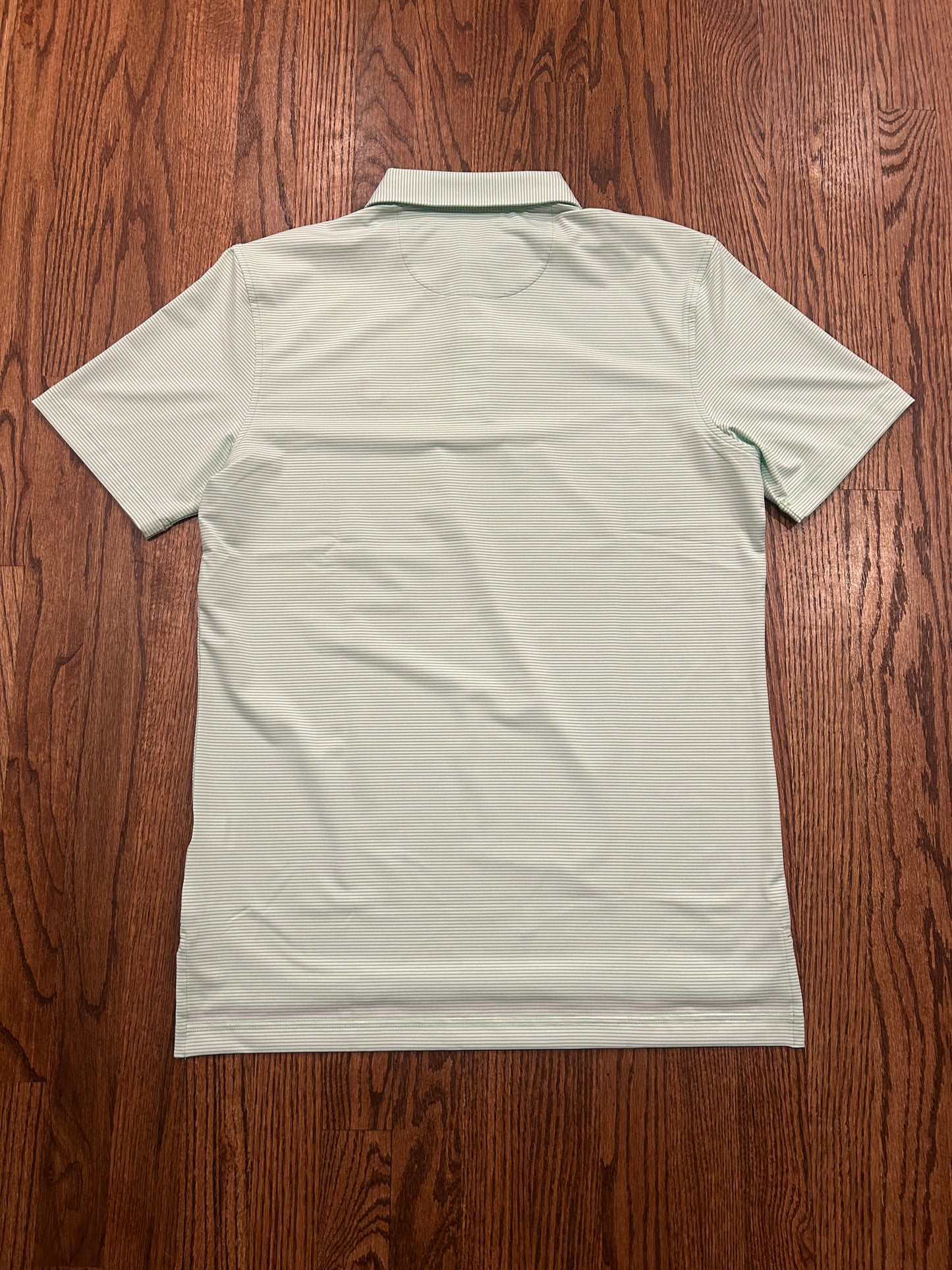 Men’s Small Masters Tech Green Striped Polo