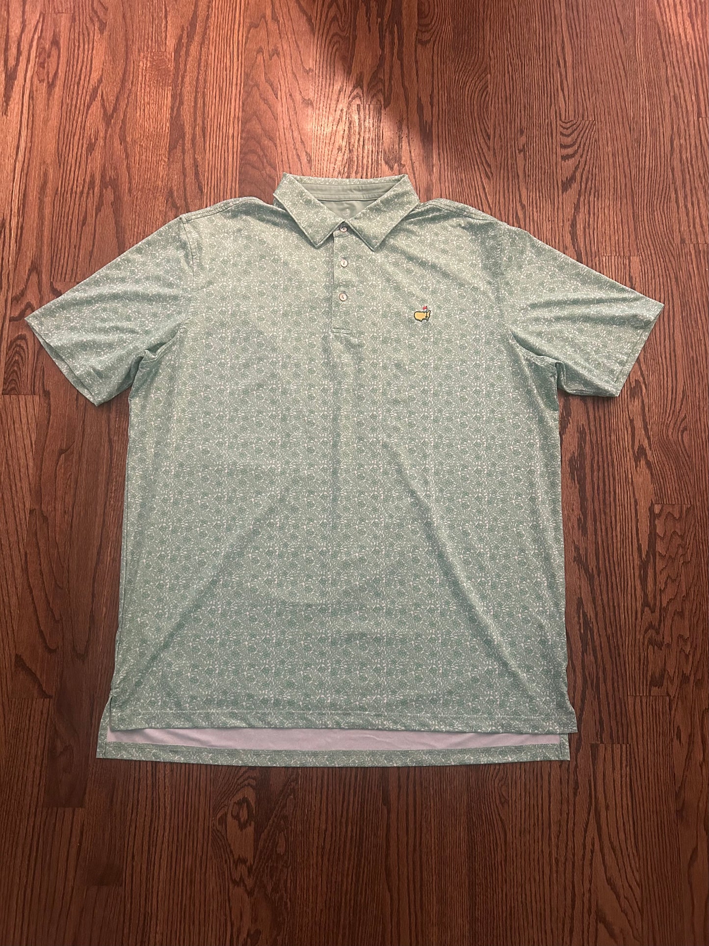Men’s XL Masters Tech Green Floral Polo