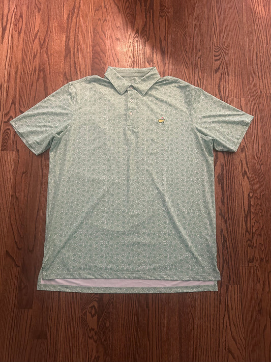 Men’s XL Masters Tech Green Floral Polo