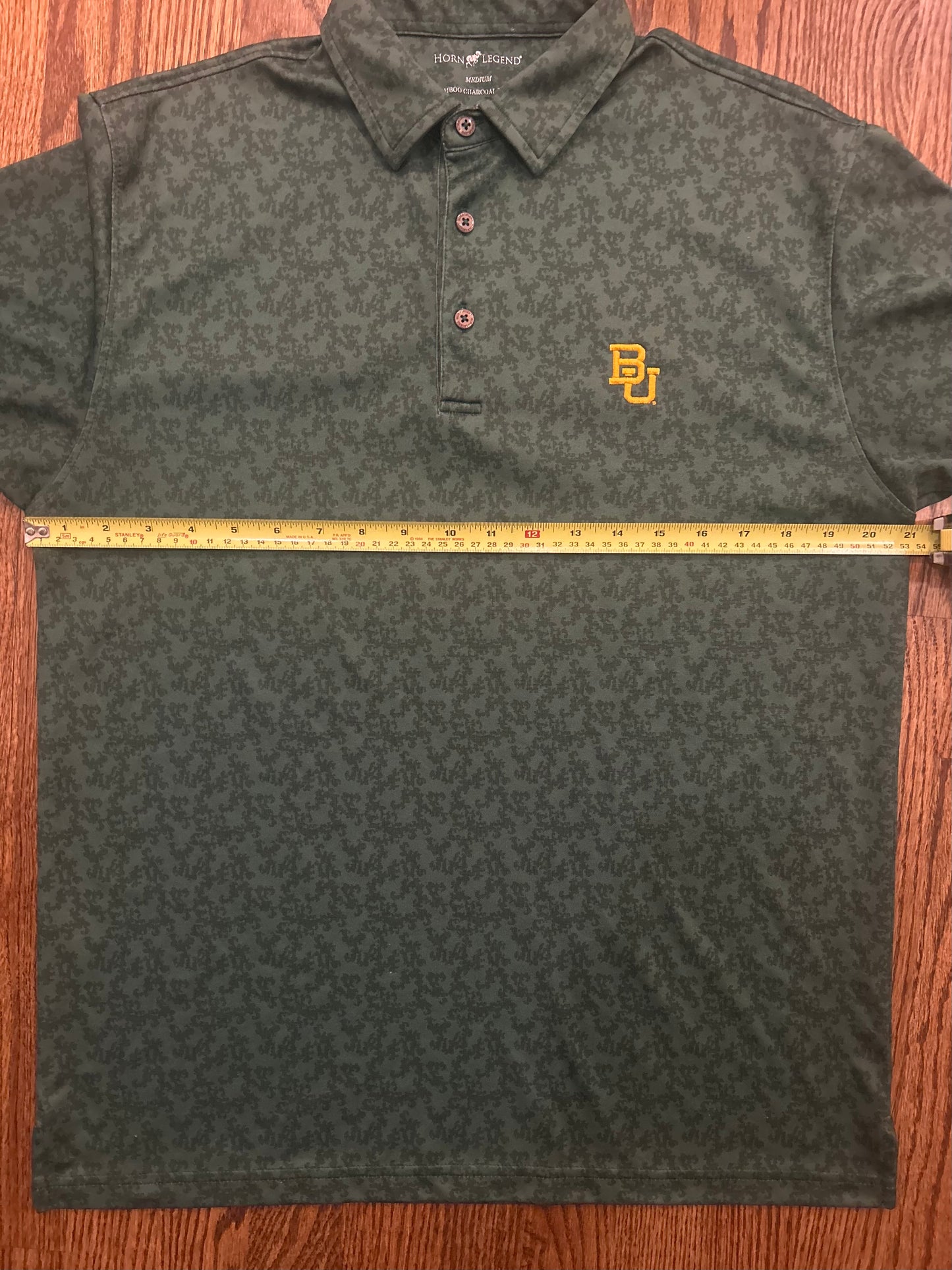 Men’s Medium Horn Legend Baylor Bears Green University Bamboo Comfort Performance Polo