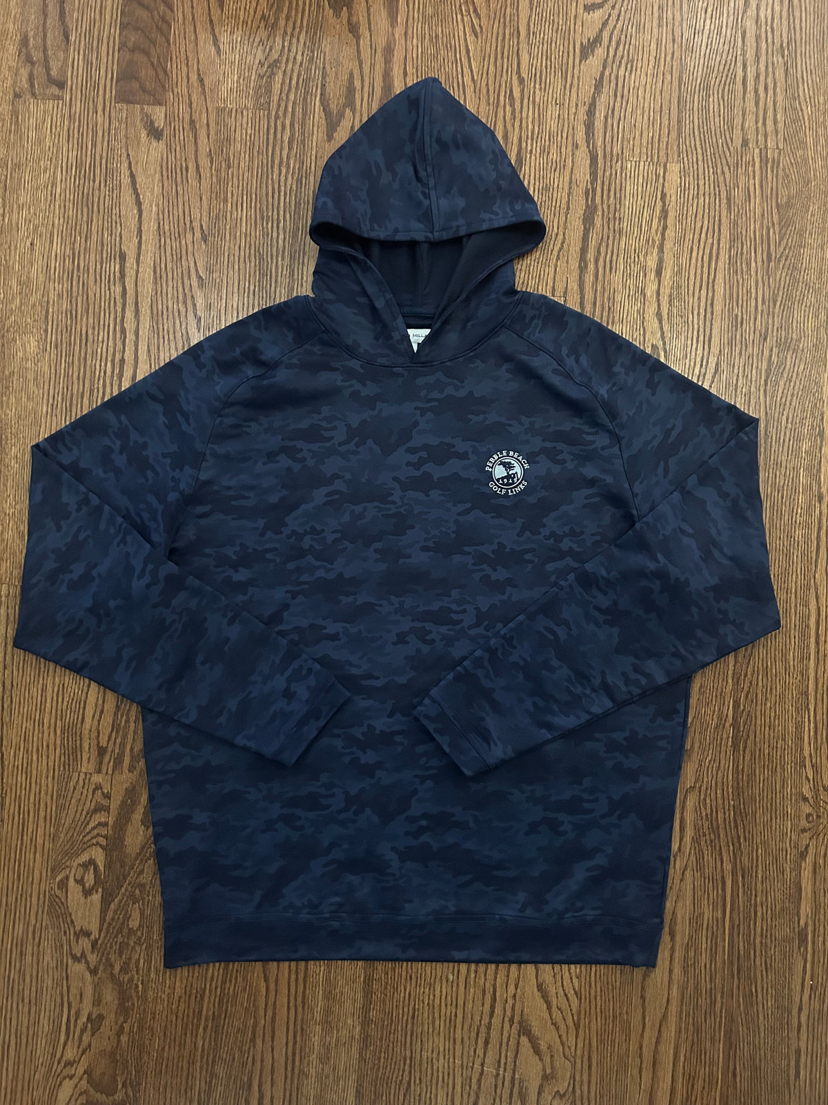 Men’s Large Peter Millar Pebble Beach Golf Links Dark Blue Camo Pullover Hoodie