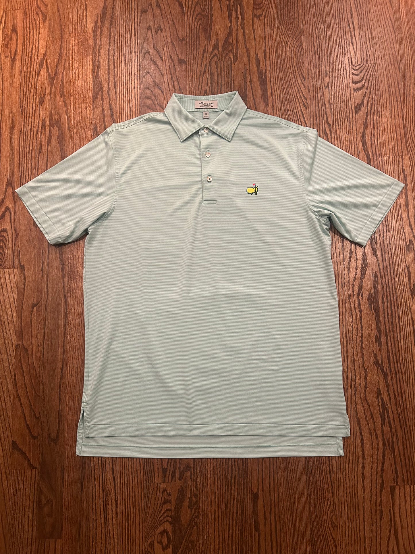Men’s Medium Masters Peter Millar Light Green Performance Polo Golf Shirt