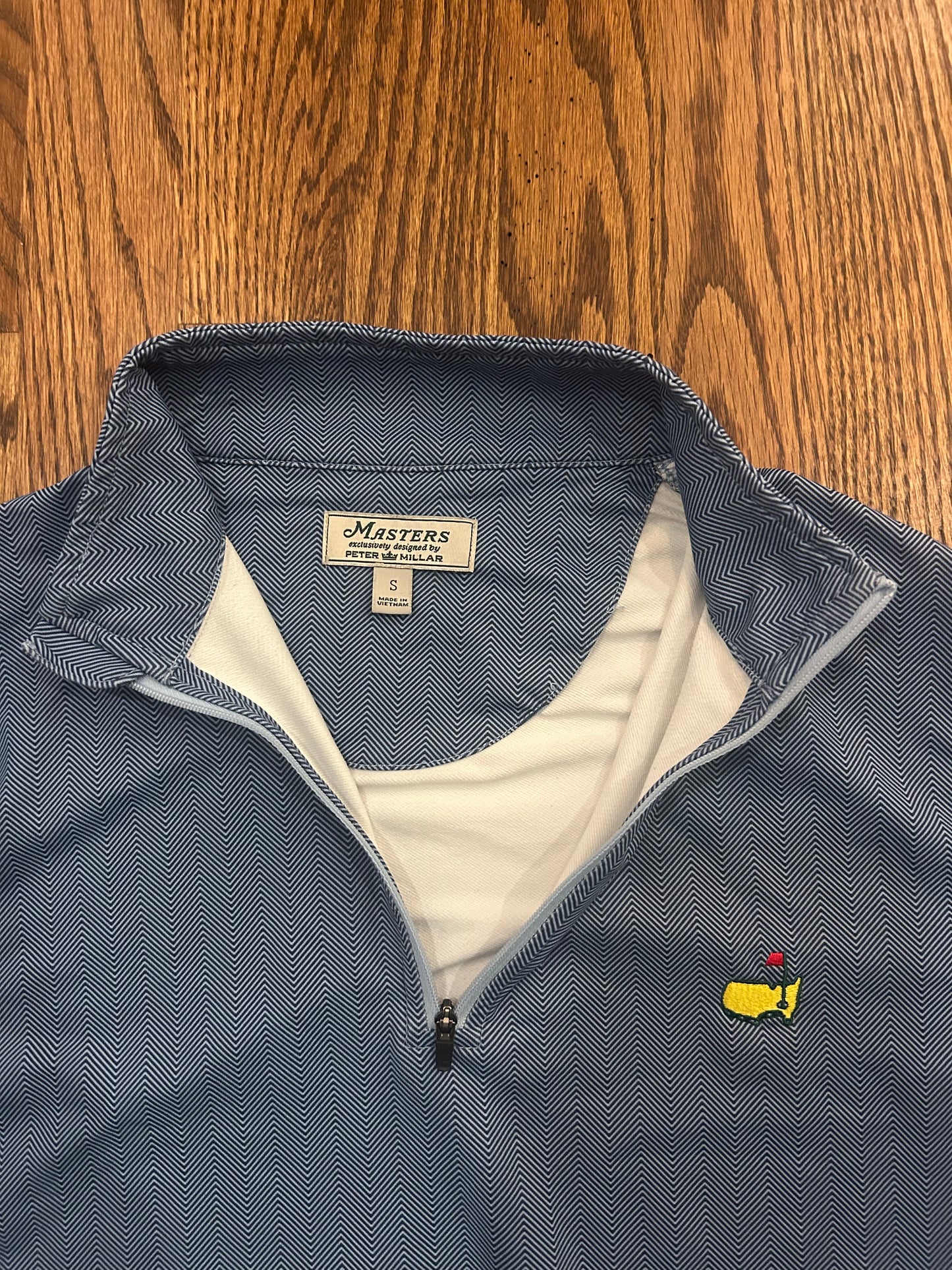 Men’s Small Masters Peter Millar Blue Quarter Zip Augusta National